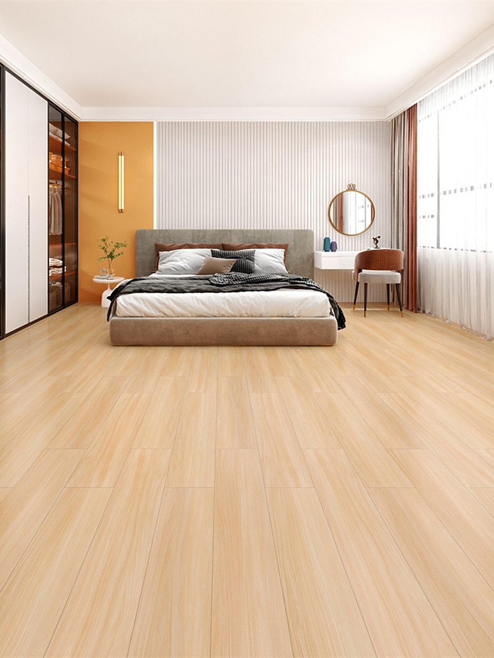 肌肤釉柔光木纹砖200x1000 客厅卧室仿木瓷砖地砖 仿实木地板砖防滑