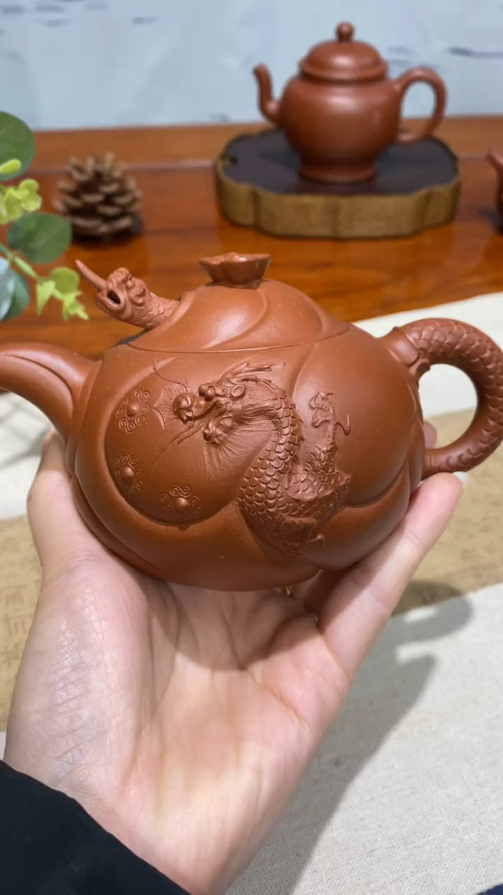 景舟杯金奖获奖作品,高工严伟全手工经典代表作重器【鱼化龙】,原矿