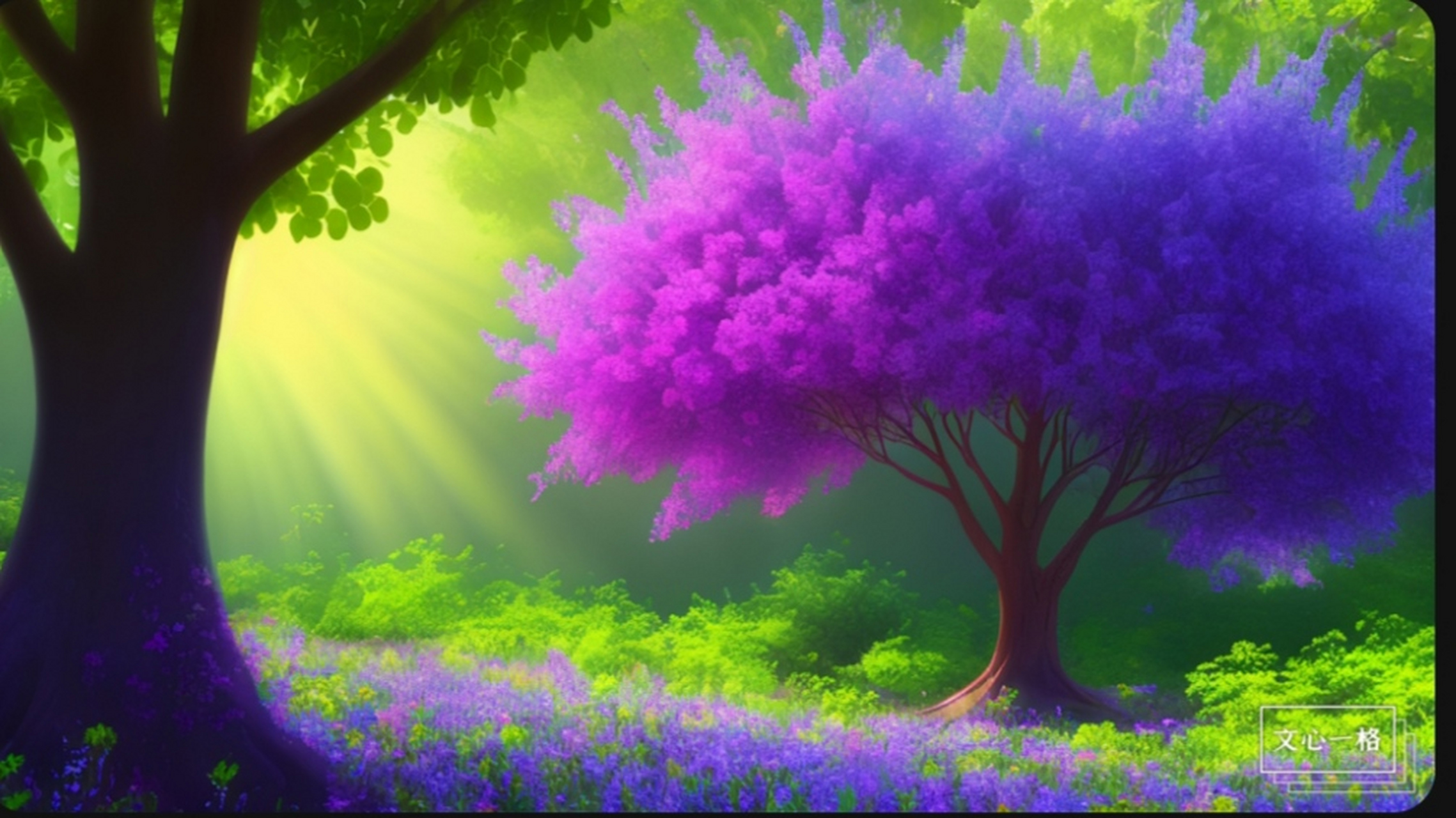 春天真是绚丽多彩,蓝天白云下,紫色薰衣草遍地开花,黄色的蒲公英格外