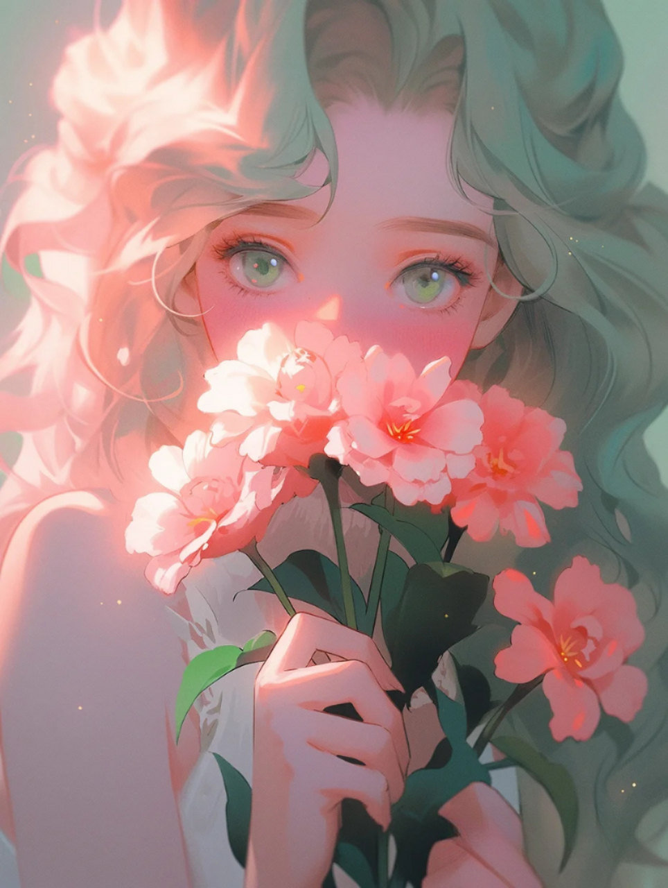 捧花少女 #二次元# #ai共创计划# #ai绘画