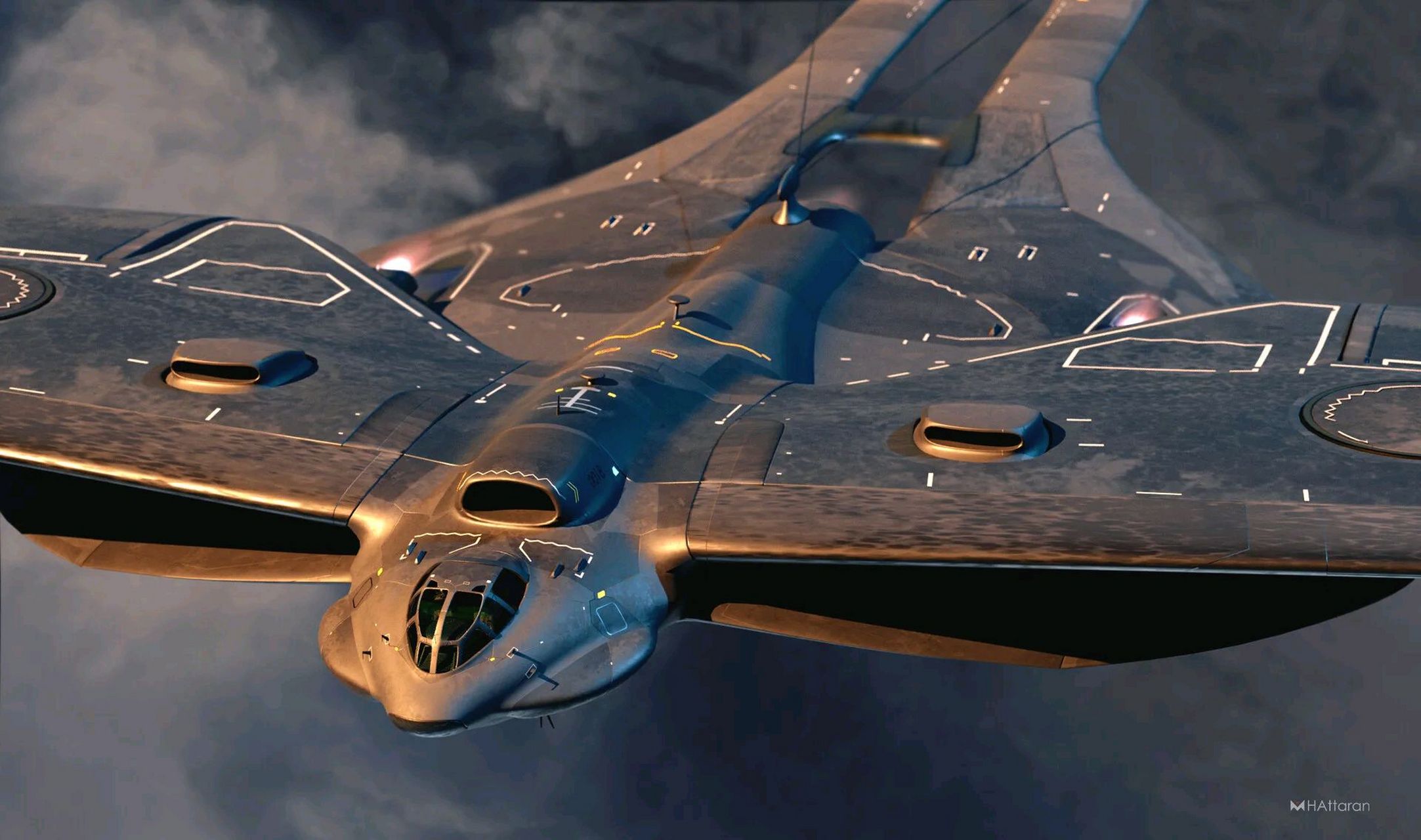 建模欣赏:未来轰炸机,借鉴了凤尾蝶的元素. #动漫# #模型# #科幻