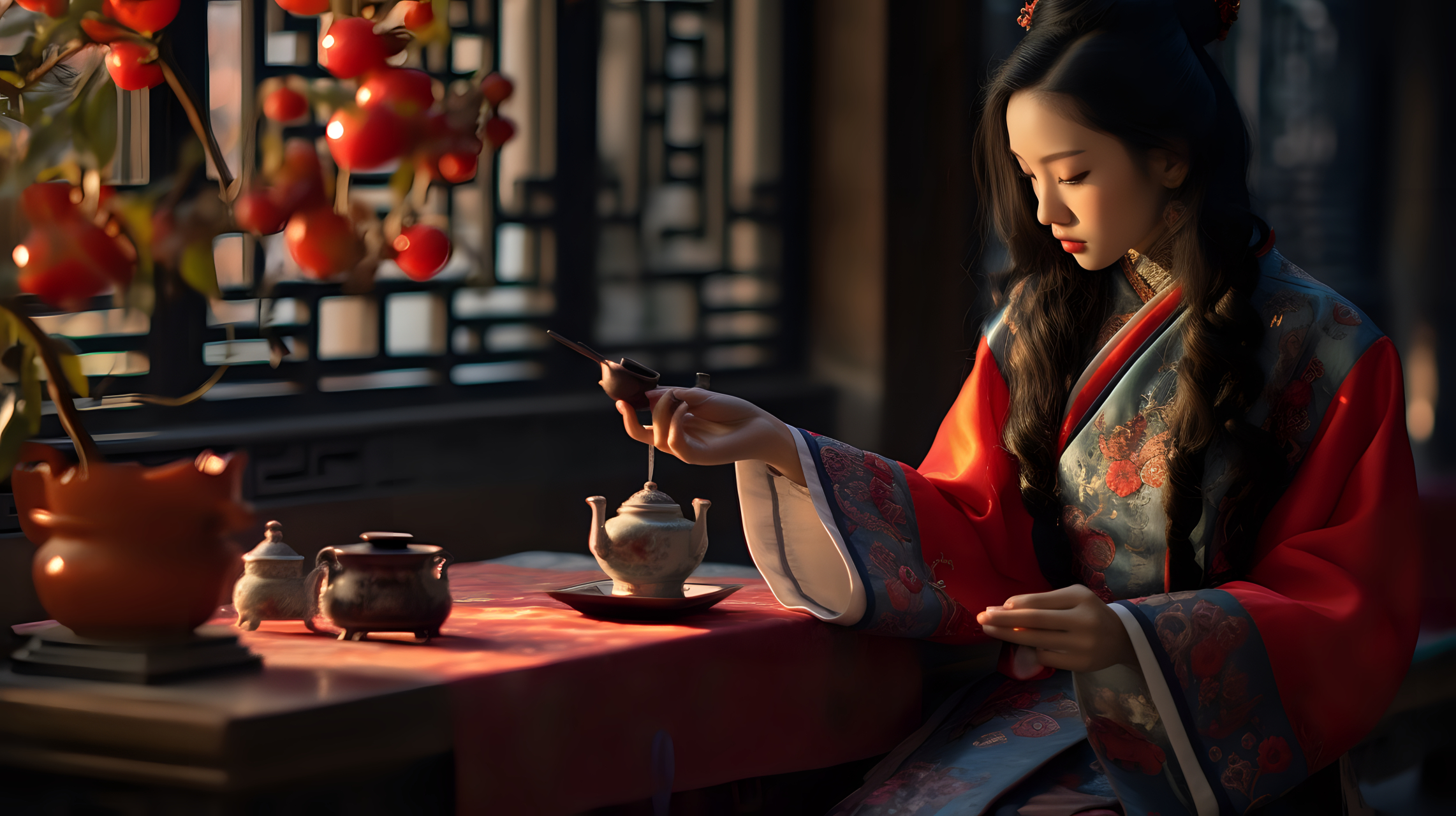 茶艺#ai绘画# #美女# #壁纸