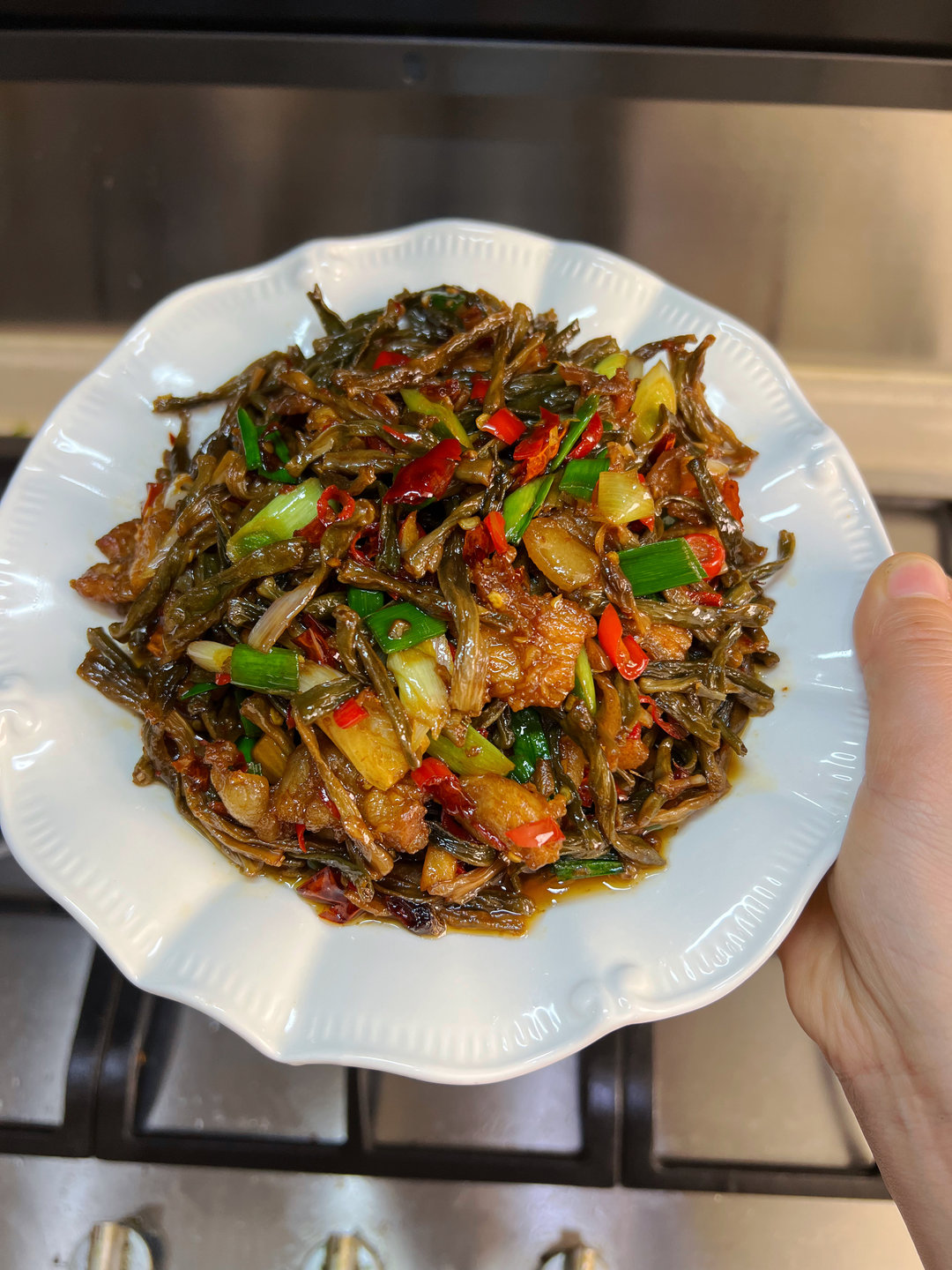 超级下饭的干豆角炒五花肉,香辣入味,农家味道真的太香了