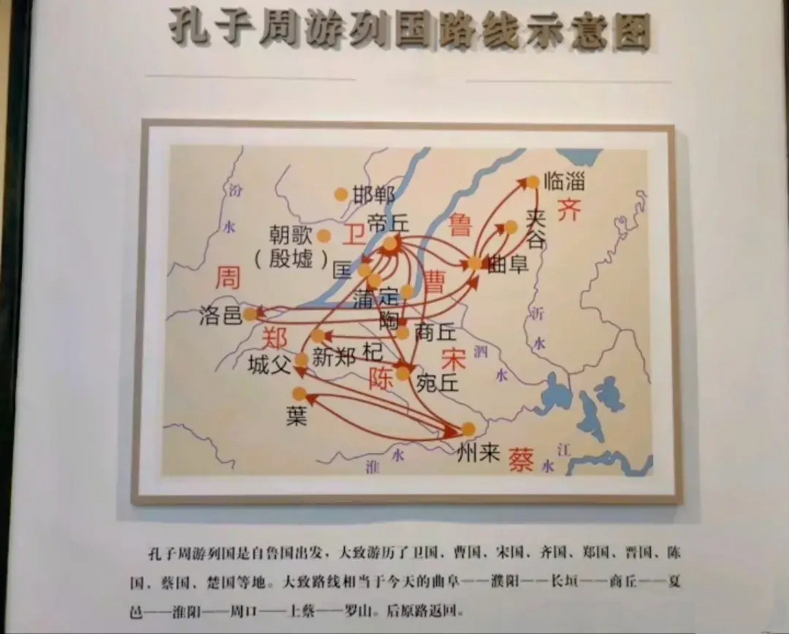 难怪有人会说孔子周游列国就是在河南省内转圈圈,看看下面孔子周游