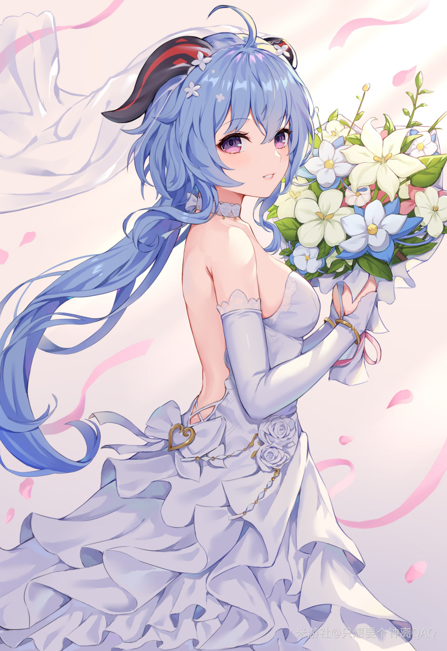 甘雨穿穿婚纱啦,快来娶回家[打call]#原神# #二次元美图