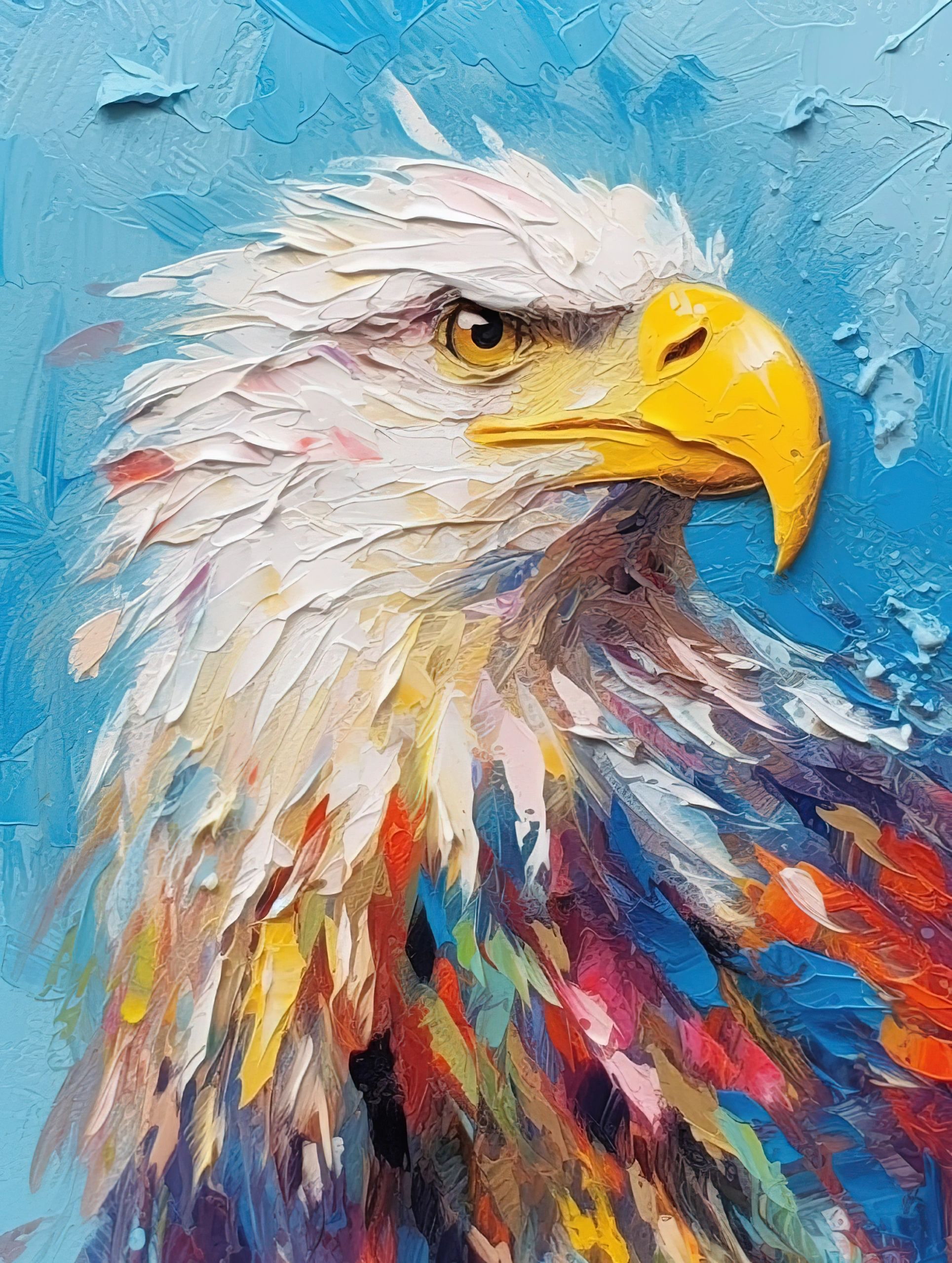 色彩技法的应用,对于刮刀的使用技法可以参考!