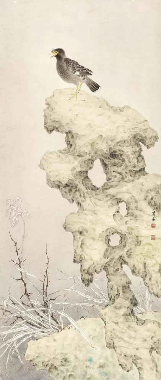 清雅素朴,浙江陈建强工笔花鸟画.#当代花鸟画# #当代中国画