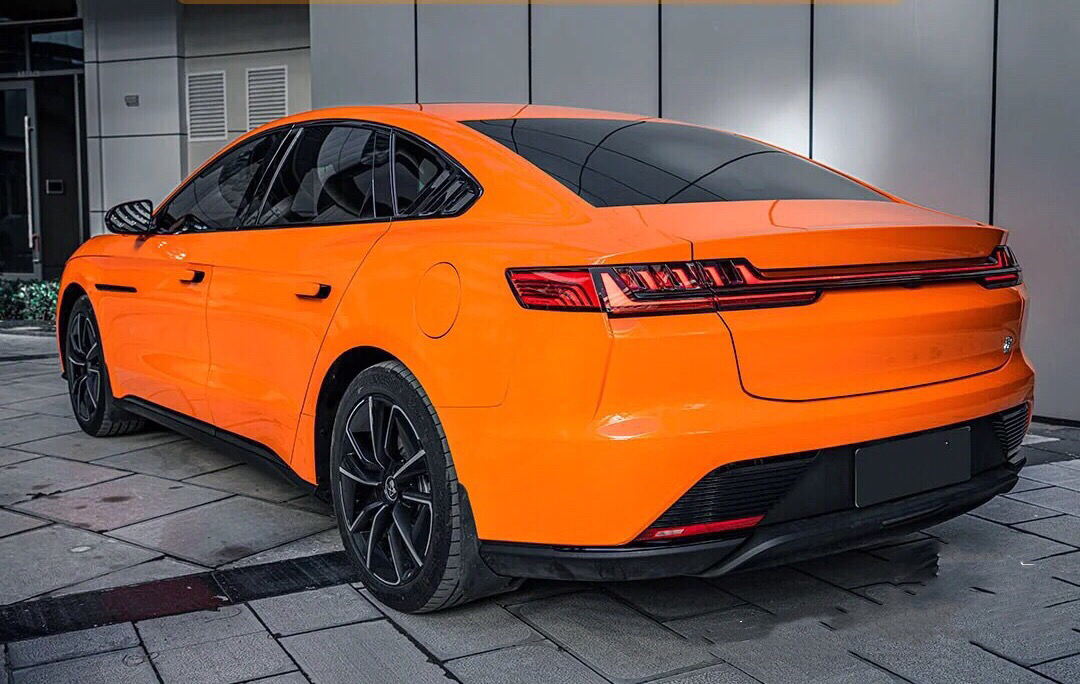 比亚迪汉改色漆面活力橙,元气满满!