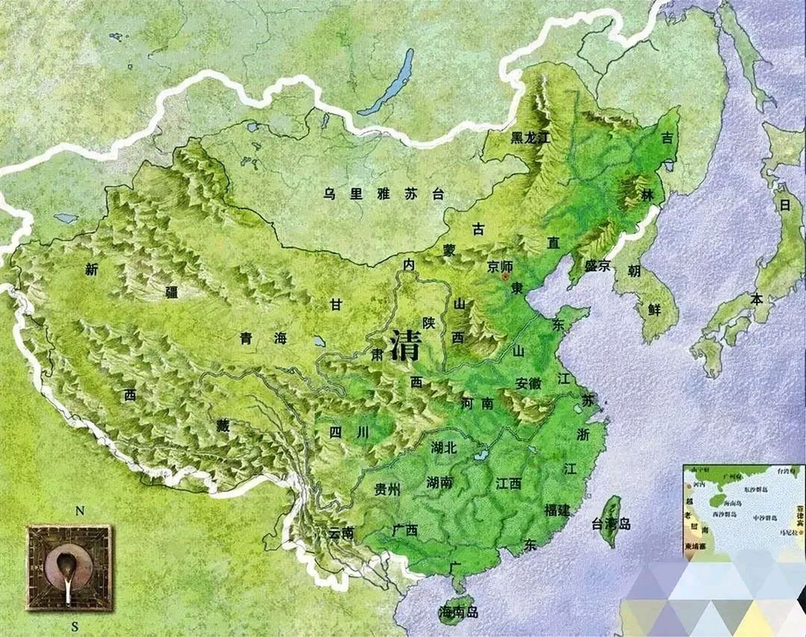 清朝的面积为1316万平方公里,不仅大,而且堪称完美.