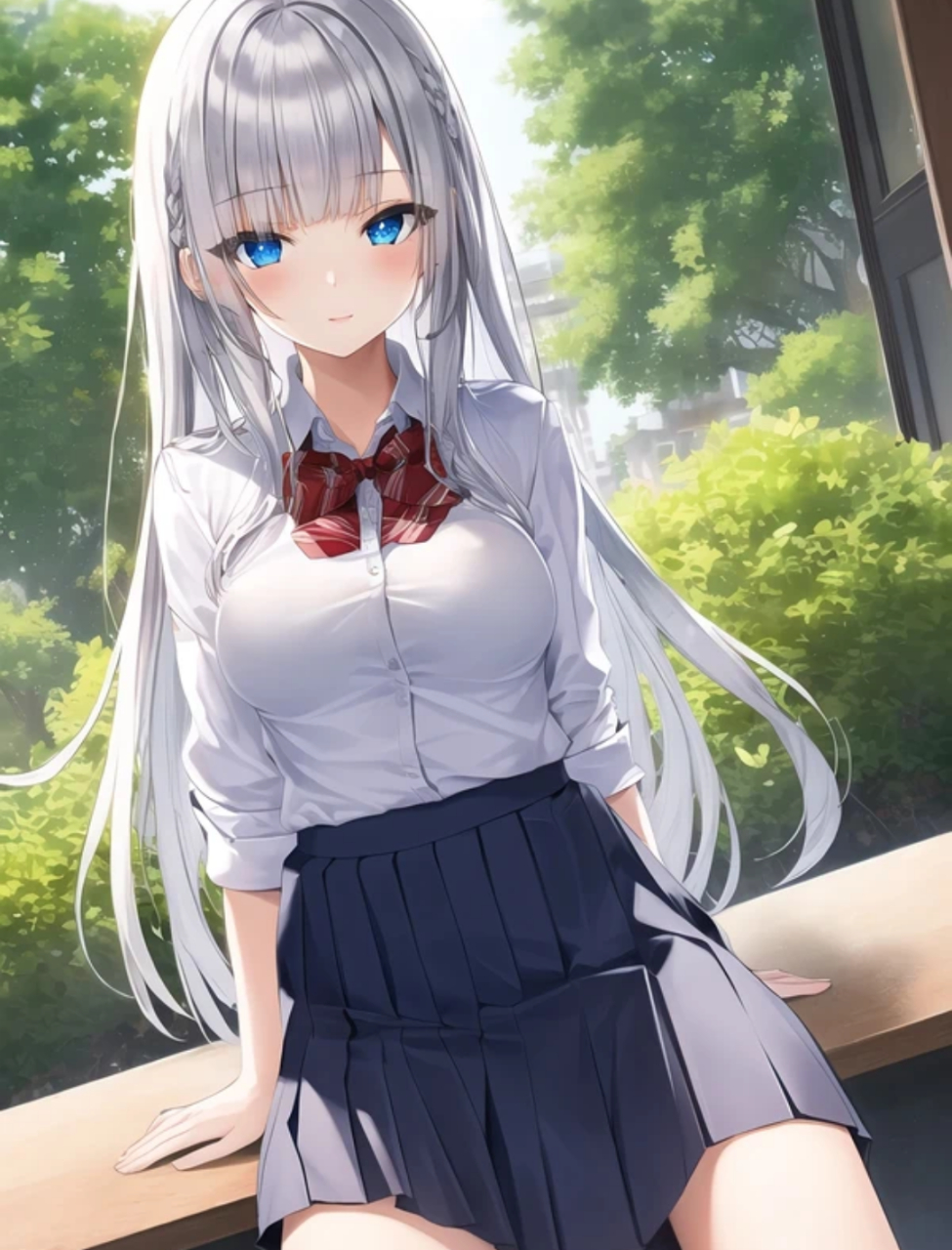 二次元#  银发制服