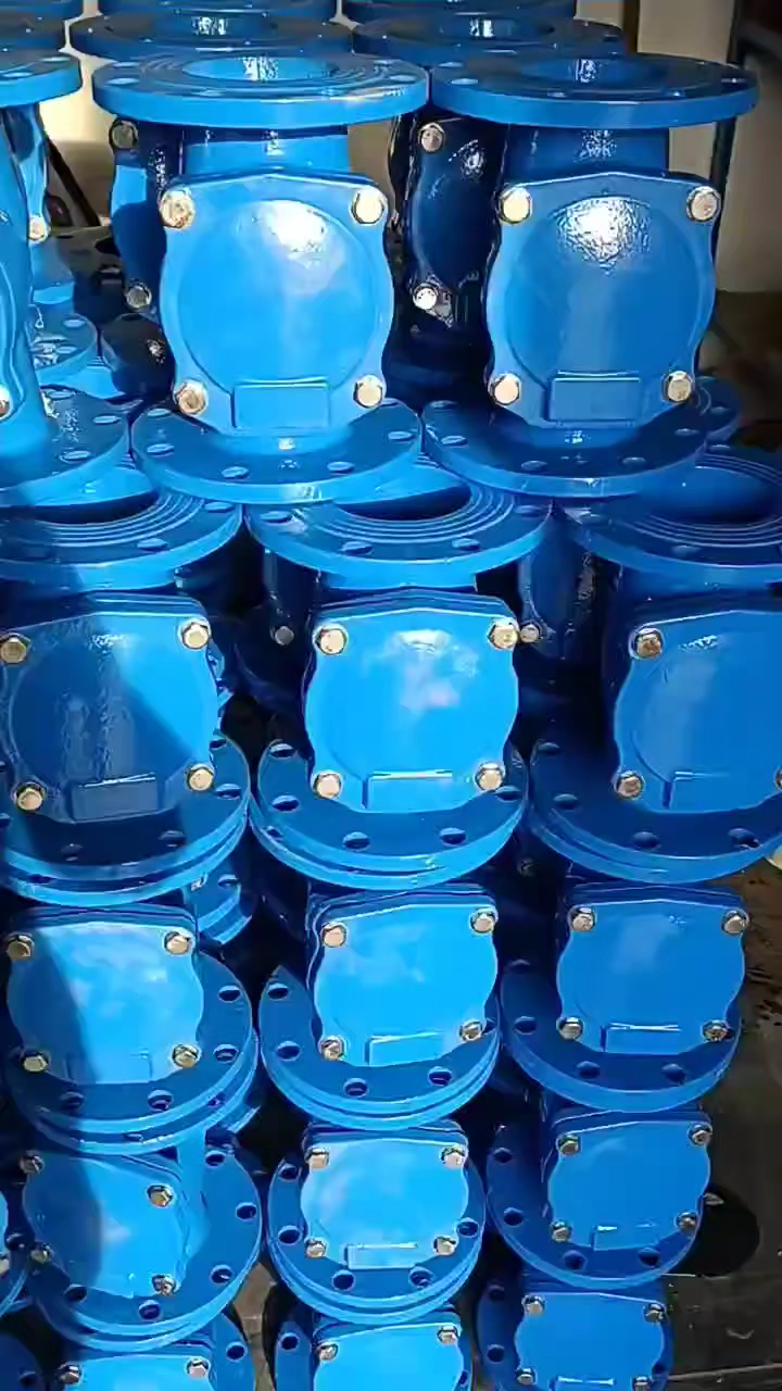 球型止回阀hq41x-16球墨铸铁法兰球形污水滑道滚球式单向阀-度小视