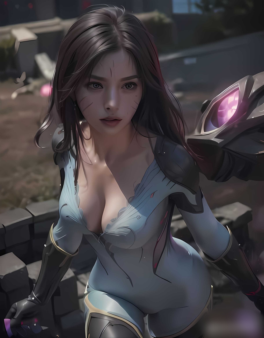 五官唯美,线条流畅,体态动感,抓住了卡莎的神韵.