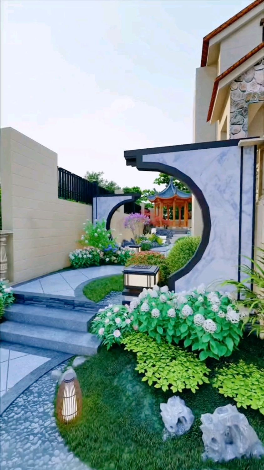 新中式庭院景墙,让你的庭院更有韵味