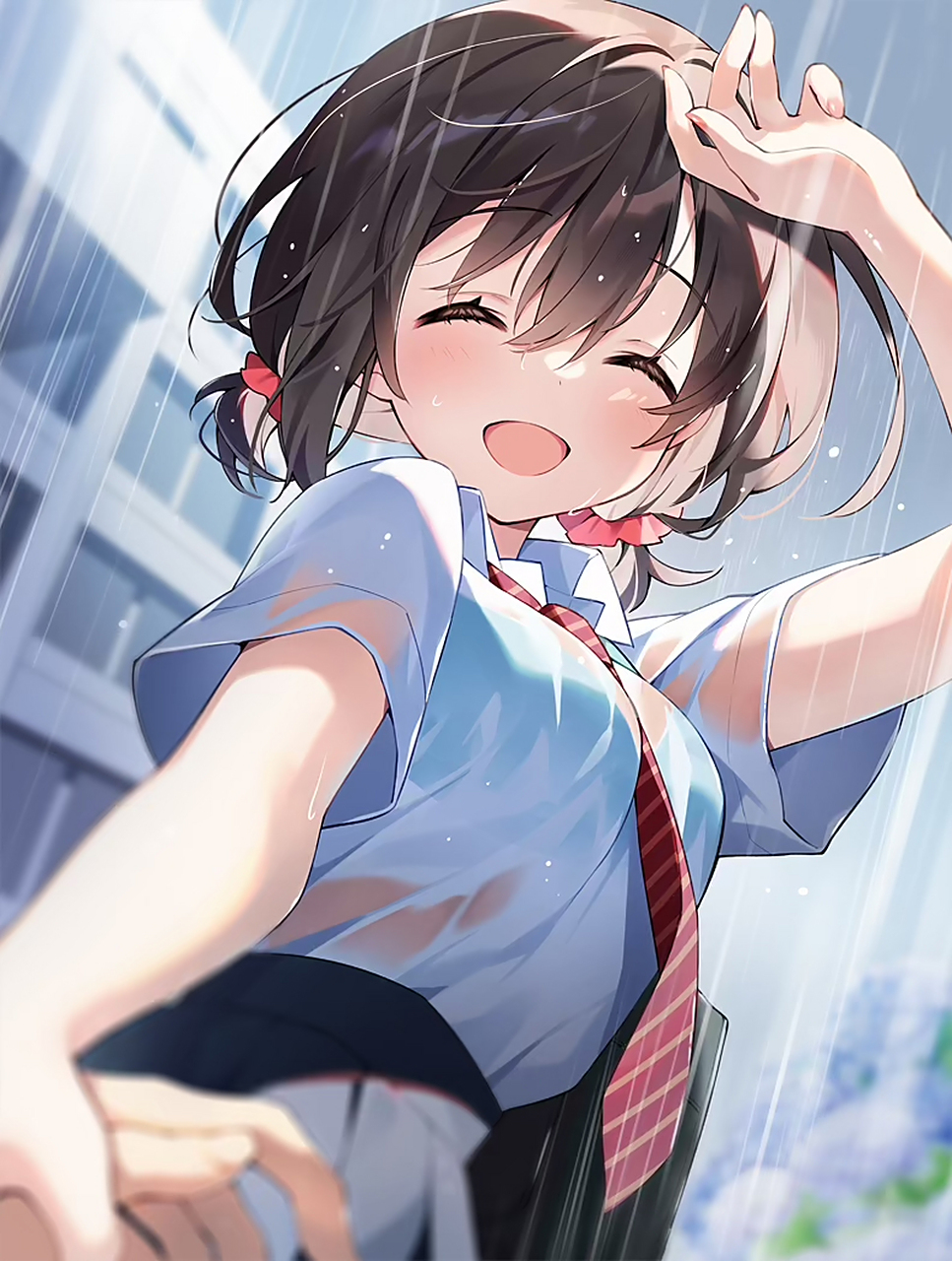 不跑快点的话,可是会淋湿的哟[太开心]#二次元