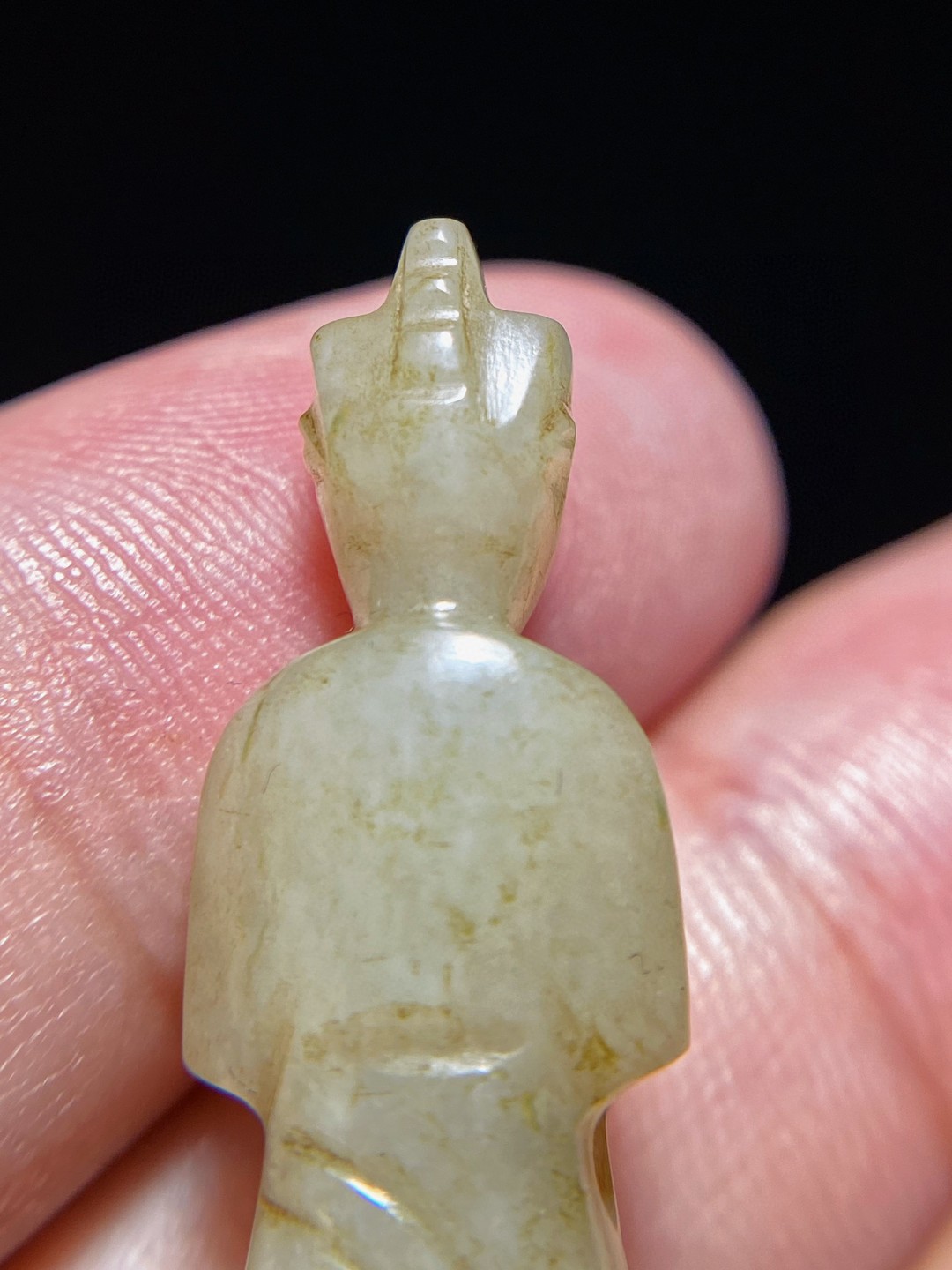 汉 和田玉籽料 白玉 玉人 翁仲 挂件