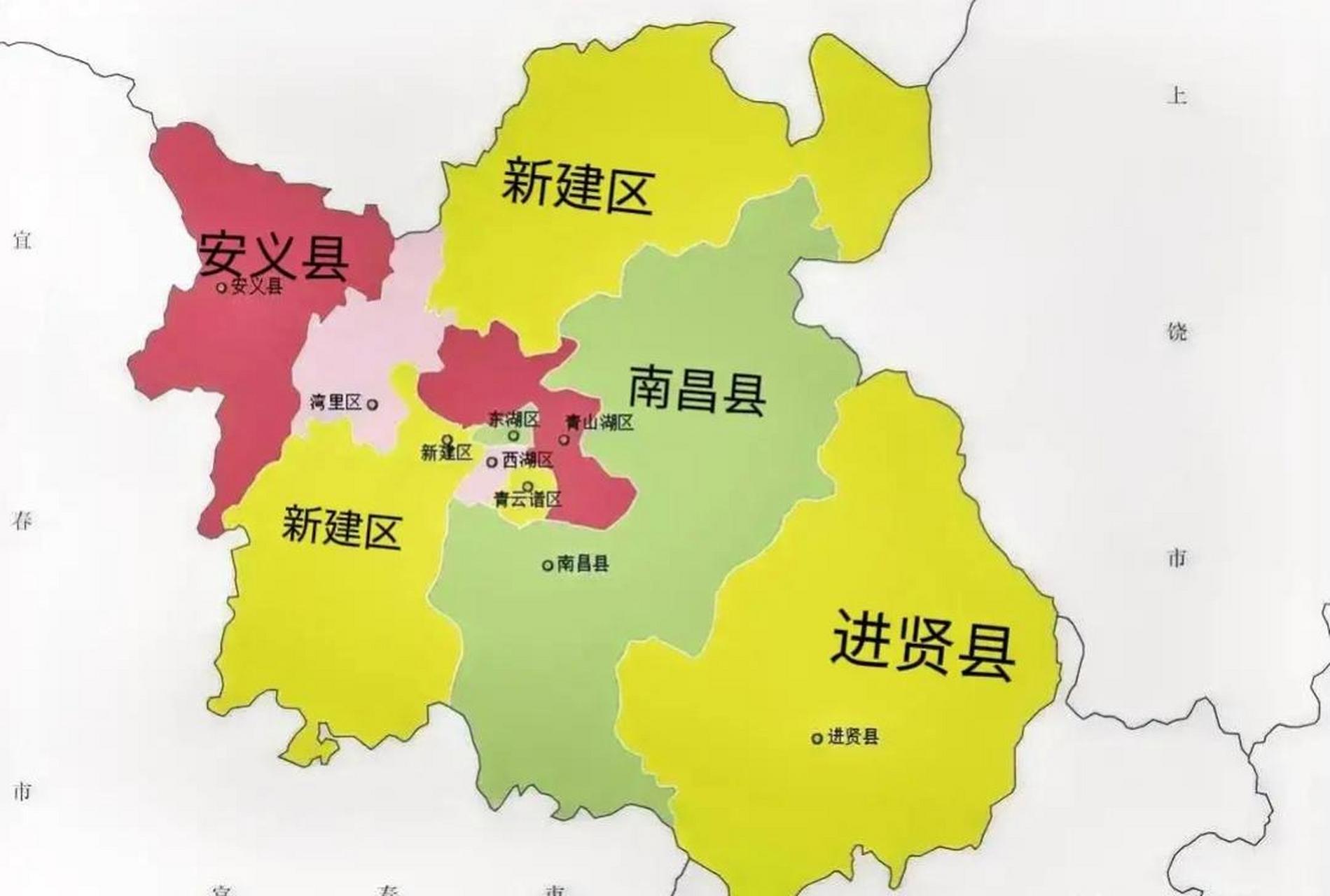 建议把南昌县一分为二,南部与新建区南面的合并叫南昌县,北部与新建区