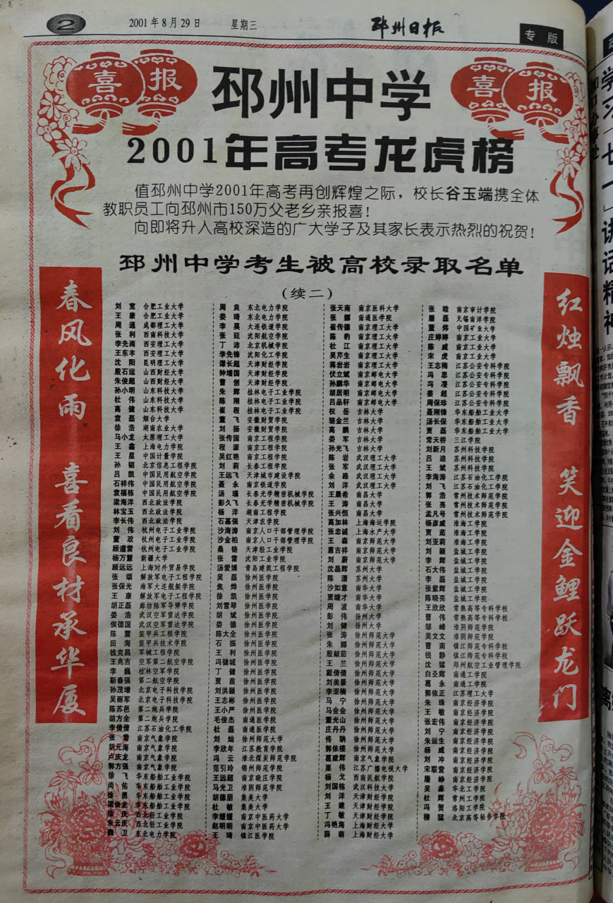 邳州运河中学老师名单图片