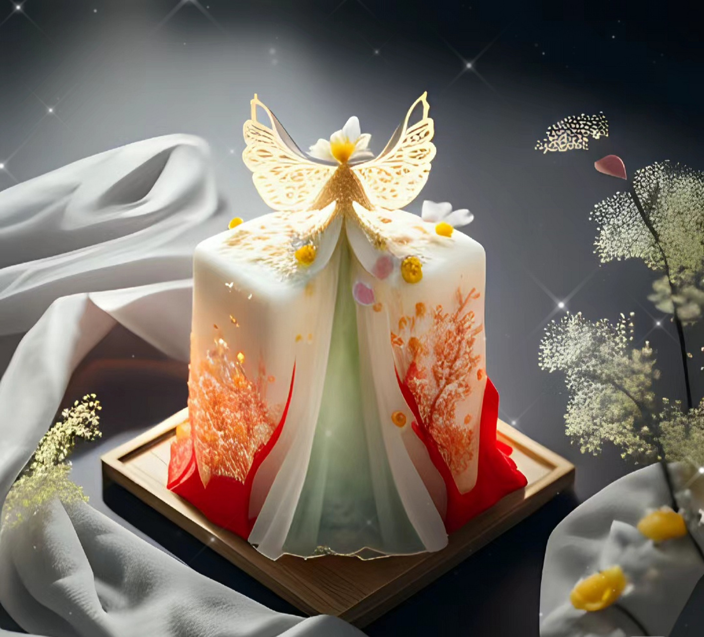 汉服与蛋糕结合