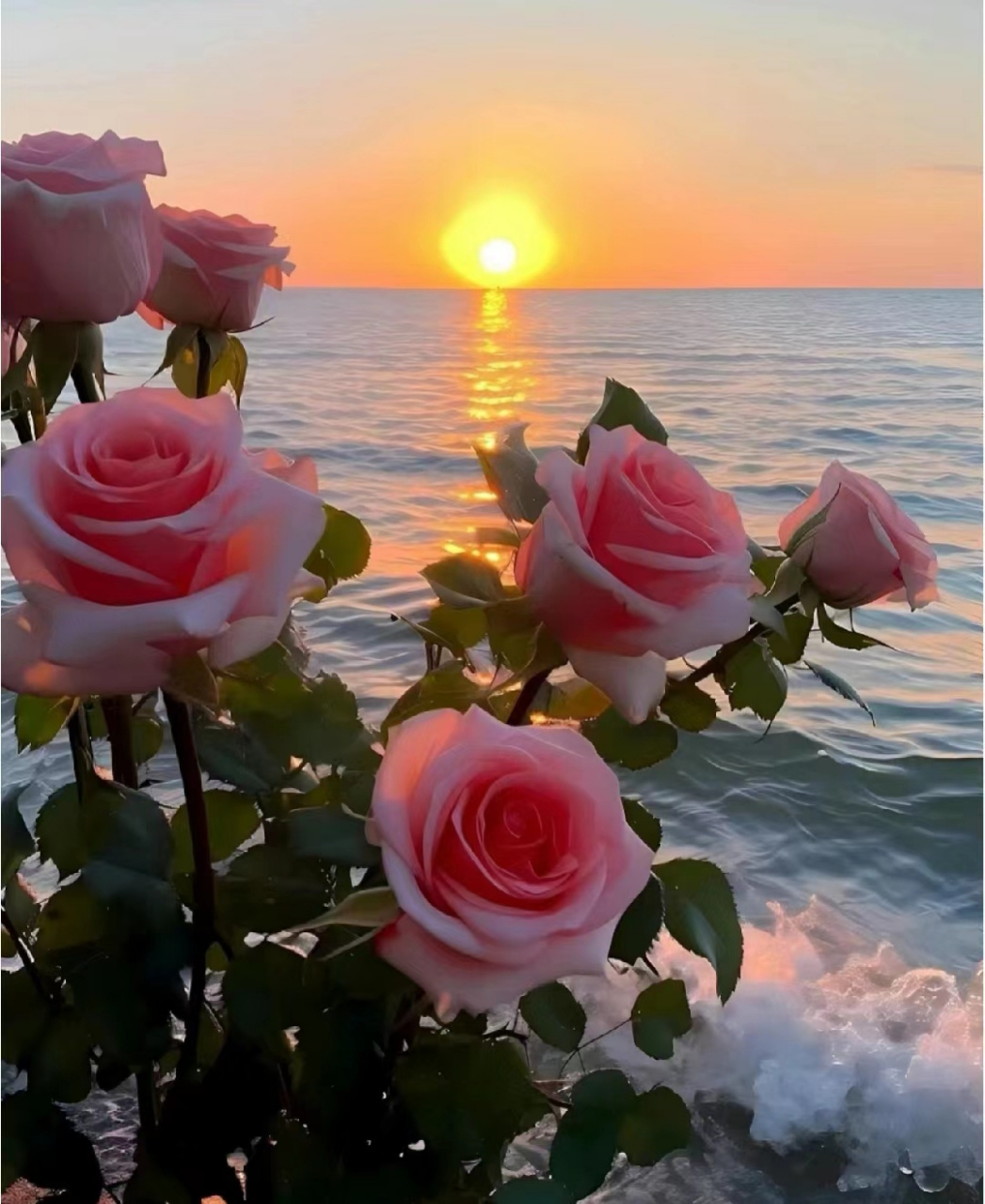 鲜花与大海,清醒,独立,克制,自由而不放纵.