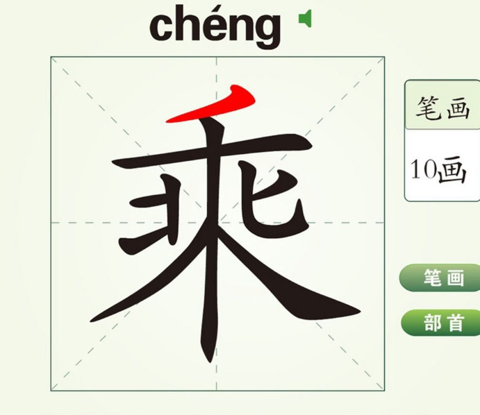 乘的部首是丿还是禾