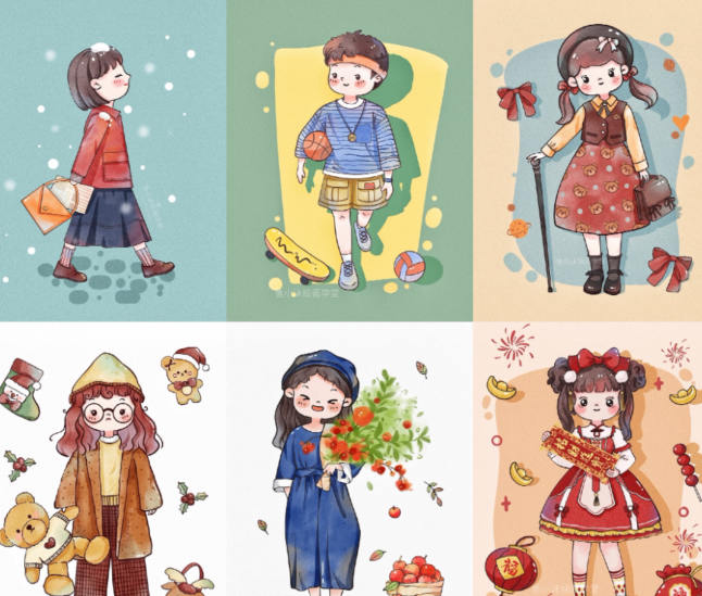 鱼小沫Q版人物团练2022年1月结课ipad插画教程【画质高清只有视频】