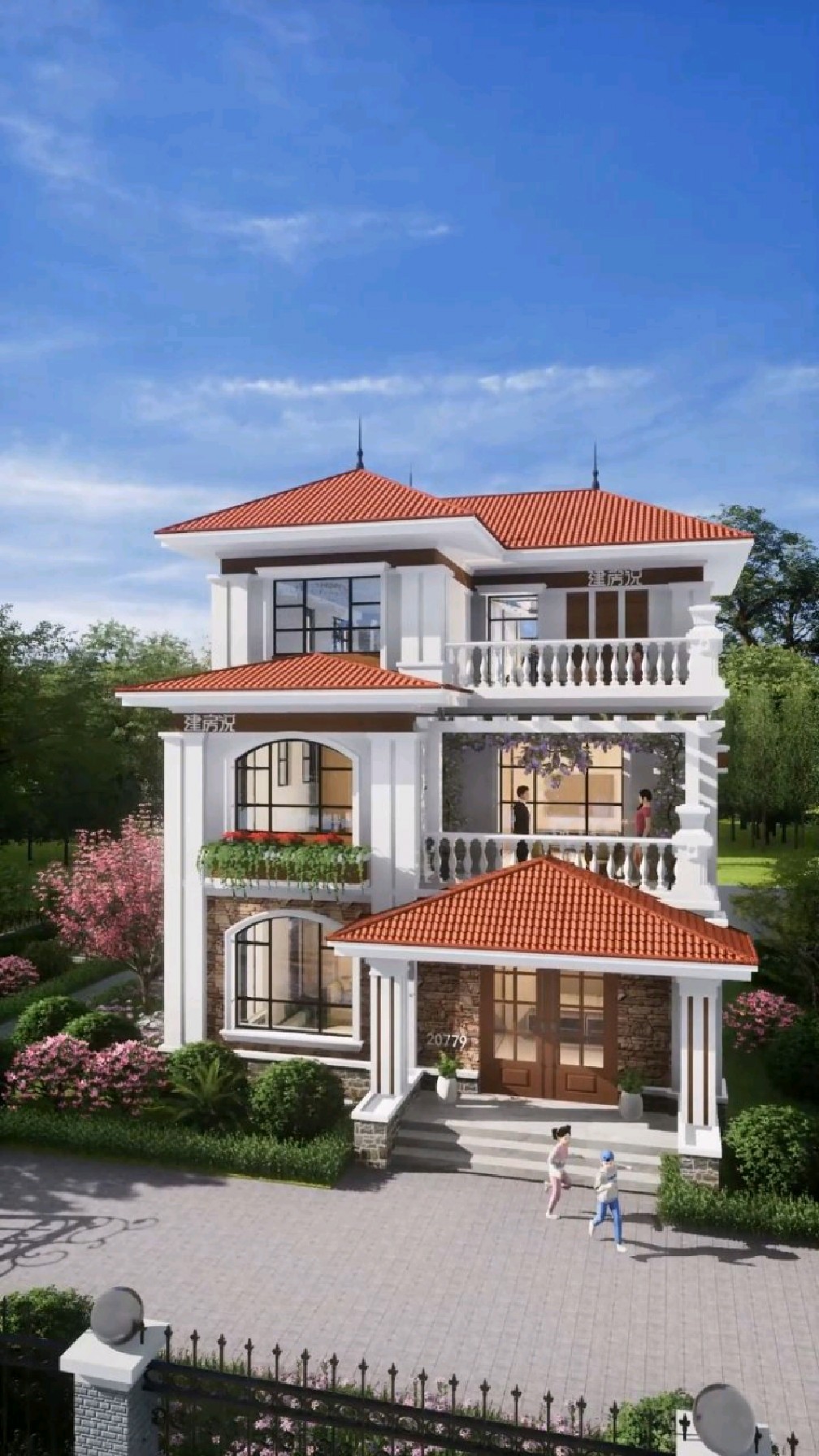 10x16米三层巴洛克风格农村自建房别墅设计