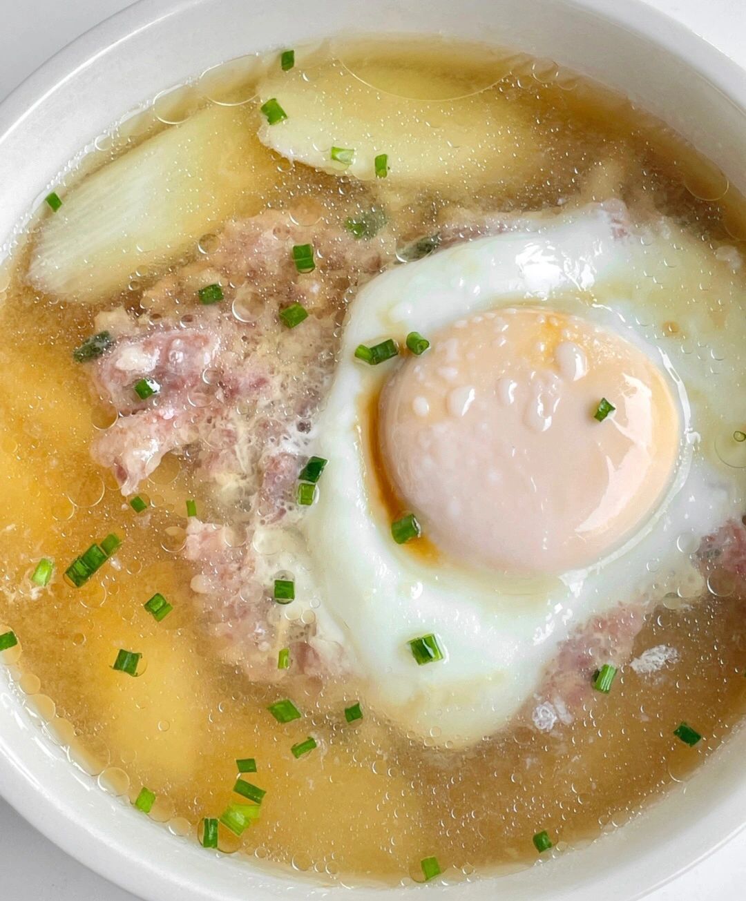 山药鸡蛋肉沫汤