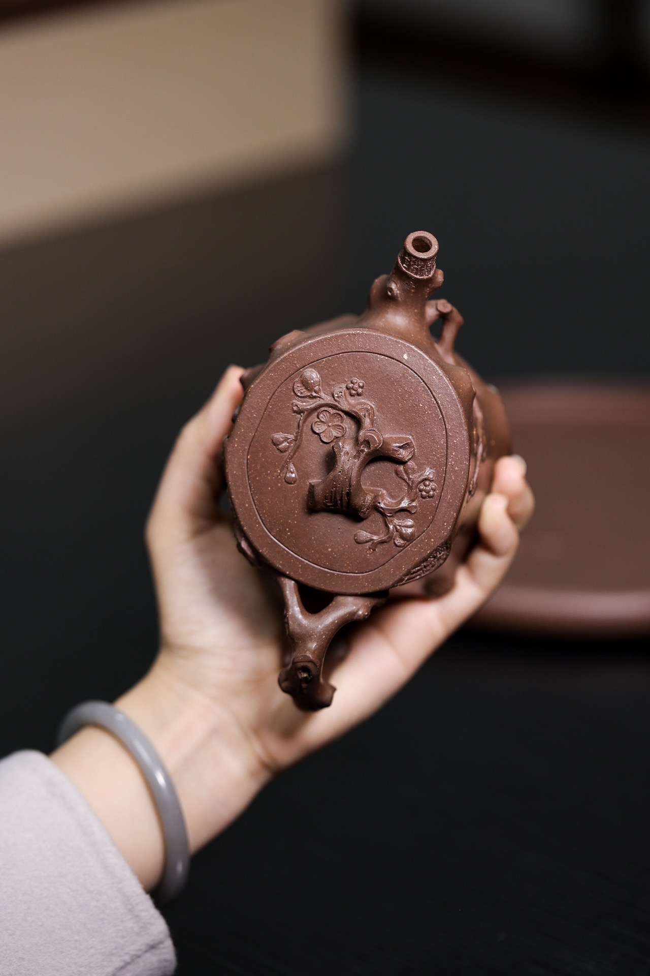 宜兴紫砂壶顾跃君全手工梅桩套组原矿紫泥270cc