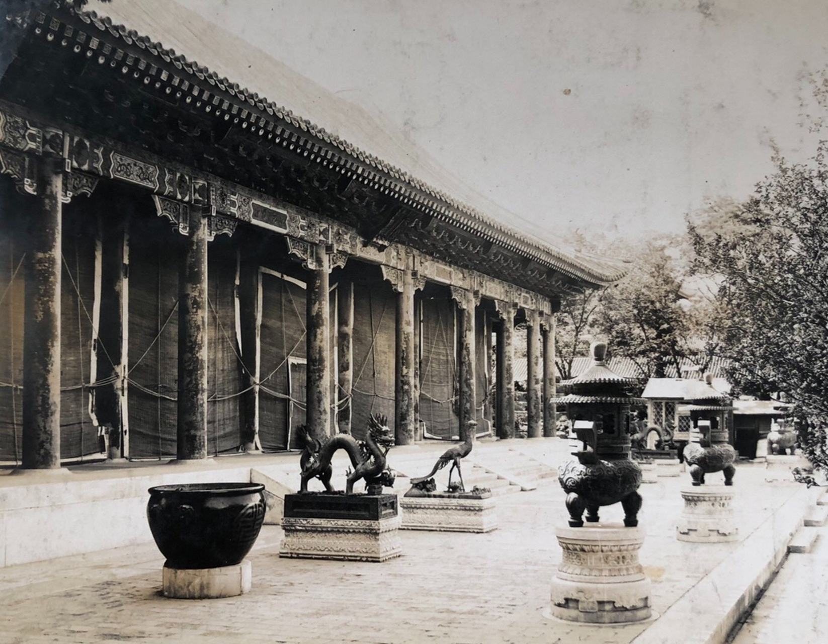 晚清时期～北京颐和园万寿山仁寿殿原版老照片.