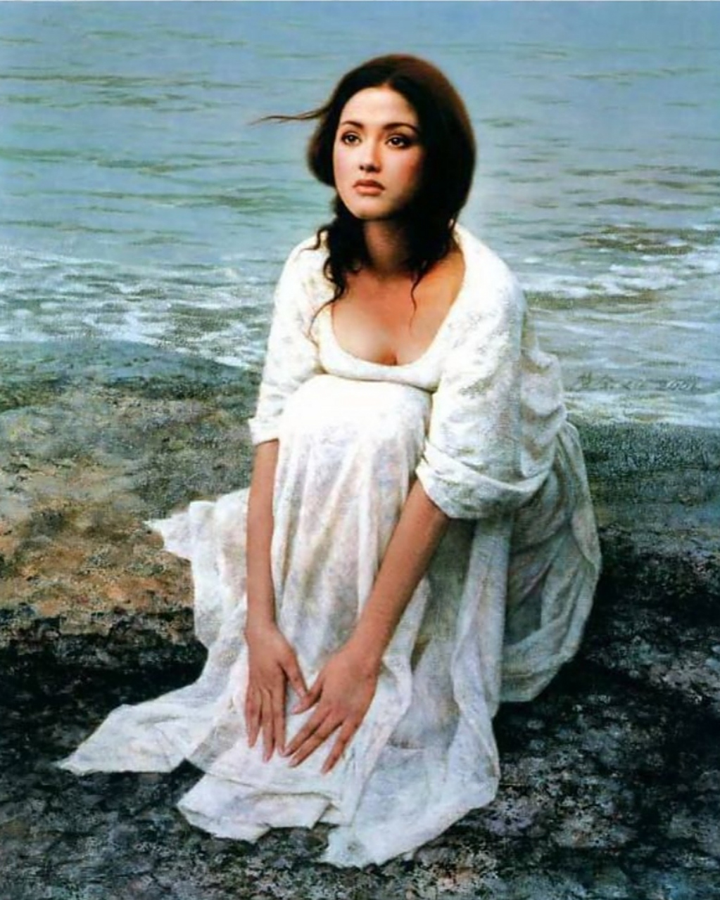 中国名画欣赏(6) 作品:飔  作者:谢楚余  年代:2001年  材质:布面油画