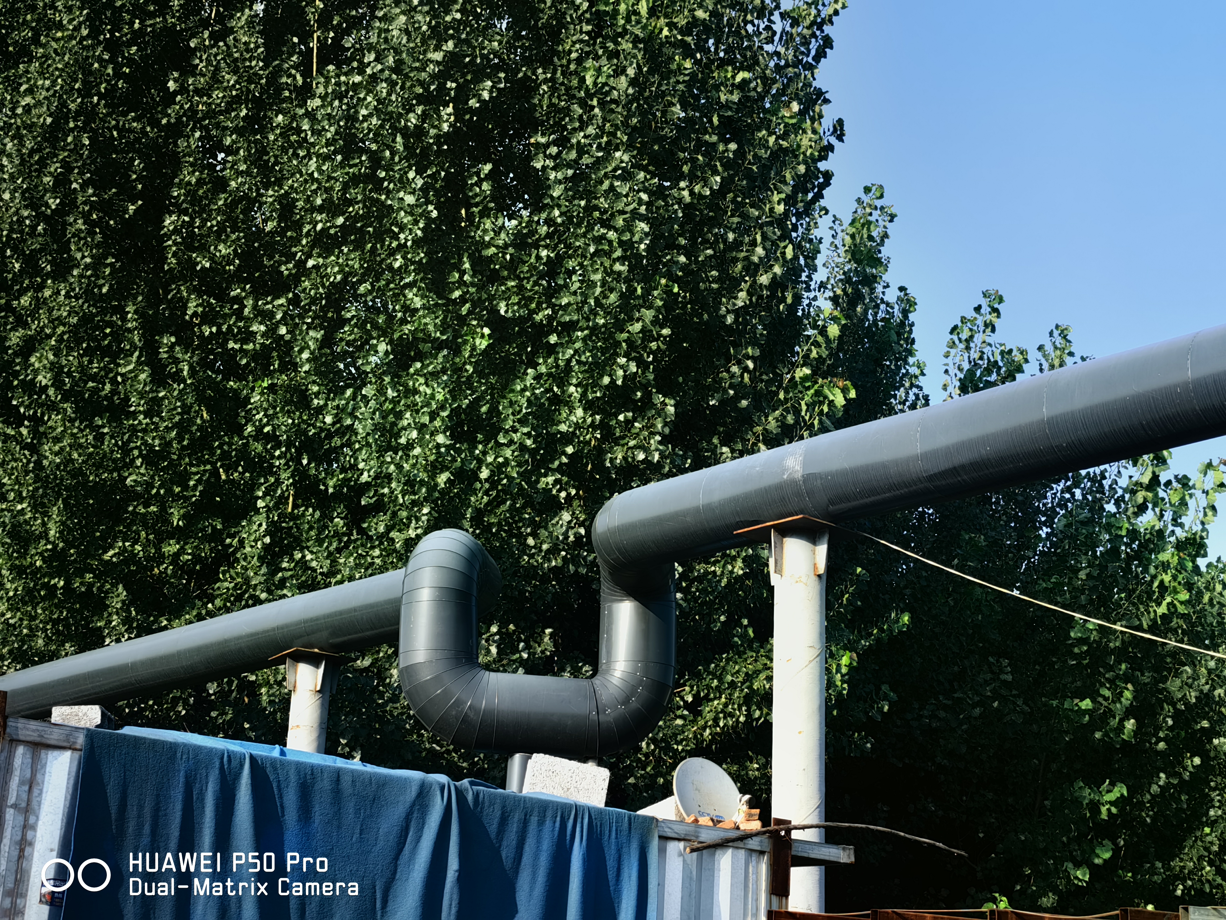 架空蒸汽管道实景图