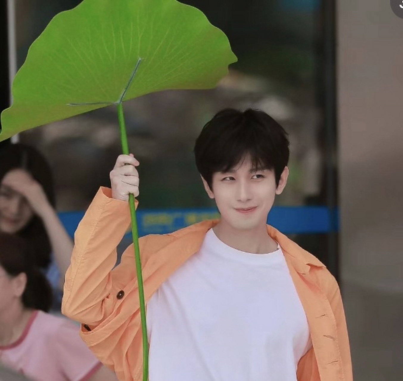 打着荷叶的成毅可爱死了,好有青春活力