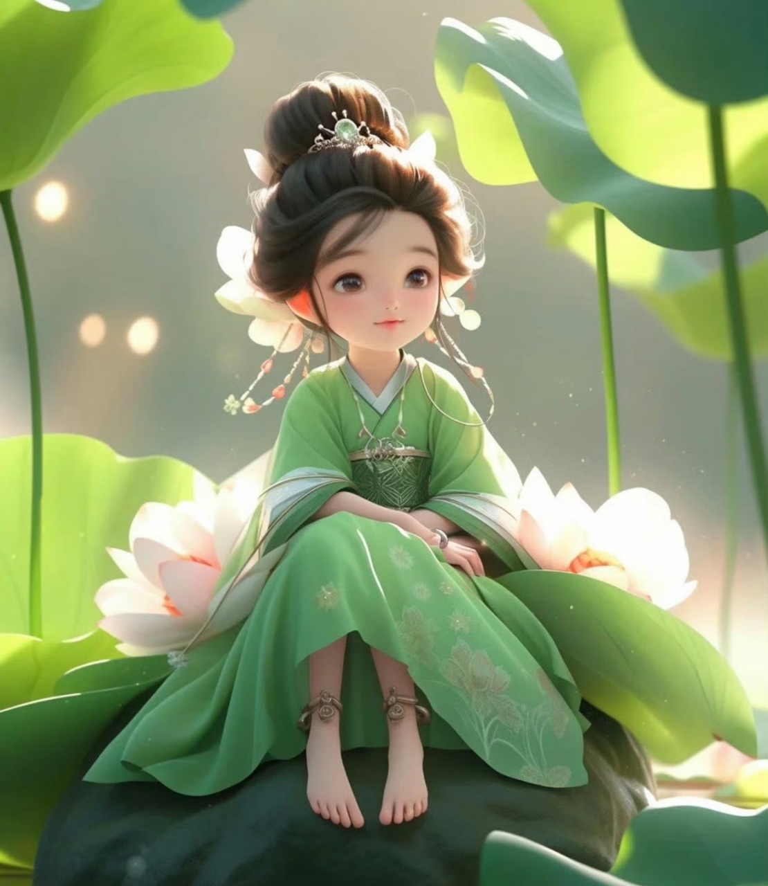 古风青莲小仙姑优雅头像,清秀小媛,恬淡自然.