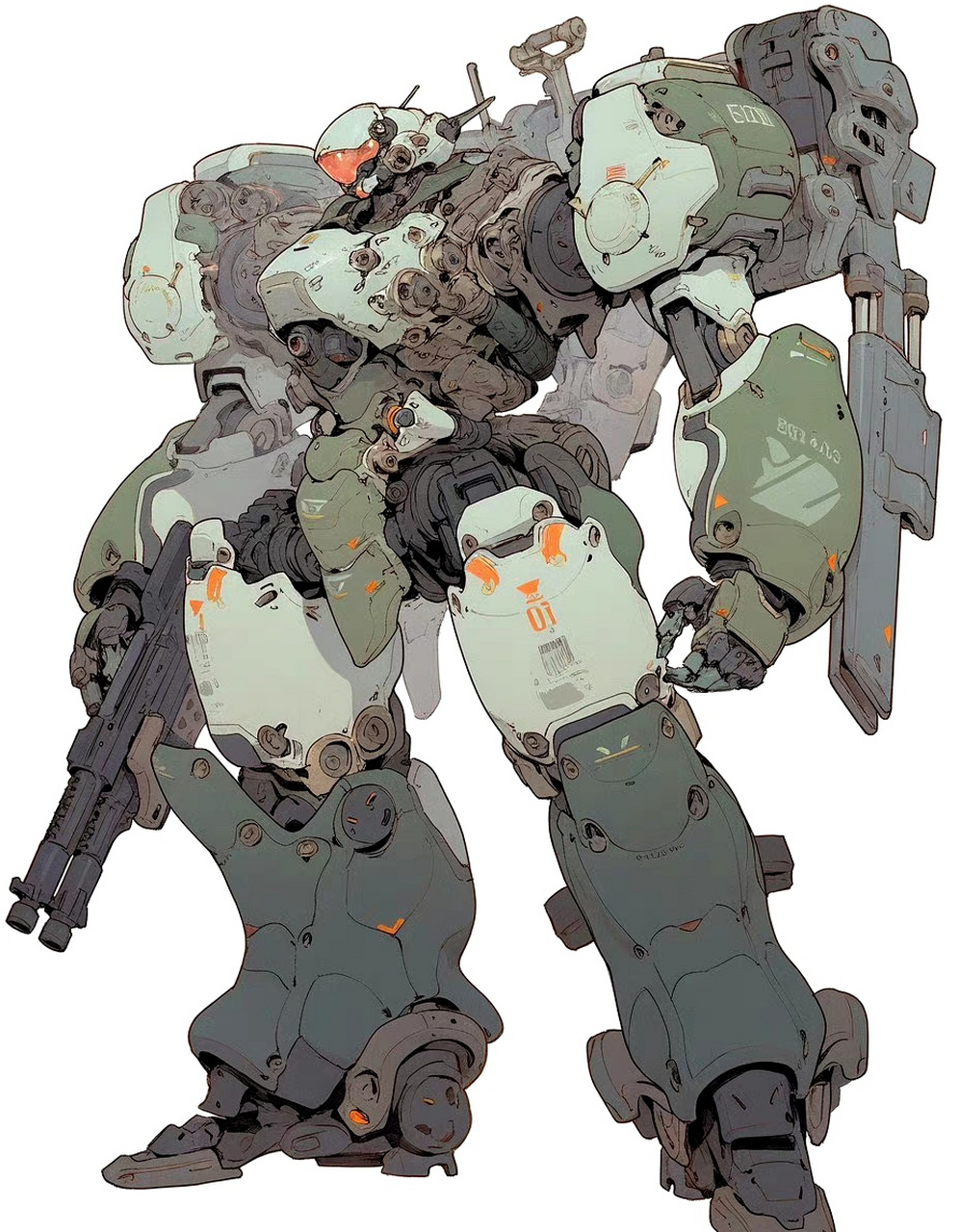 分享一组机甲作品,机体厚重感十足,by pontamojya 6767.