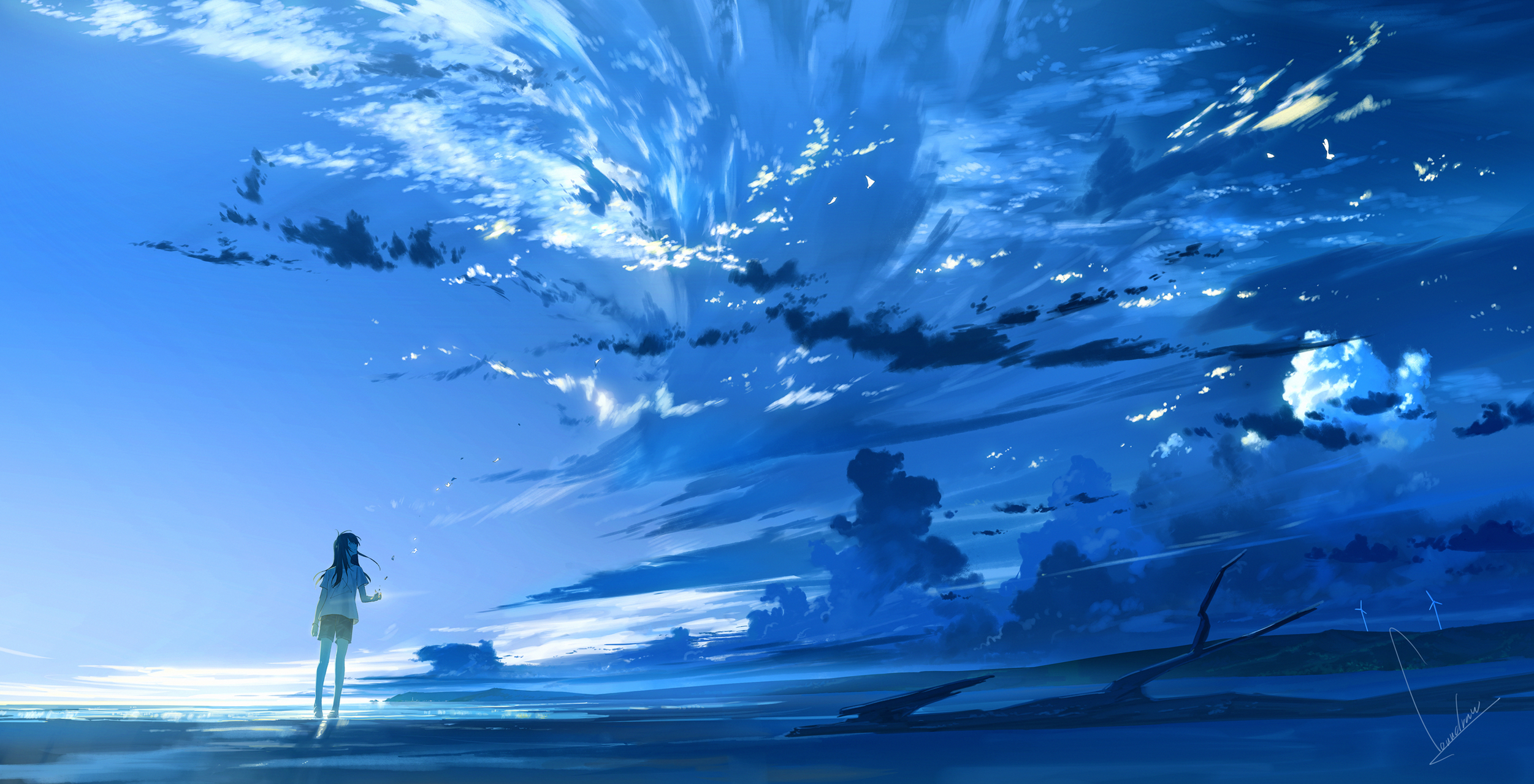 给黎明前的你  画师:loundraw #插画# #动漫# #文艺
