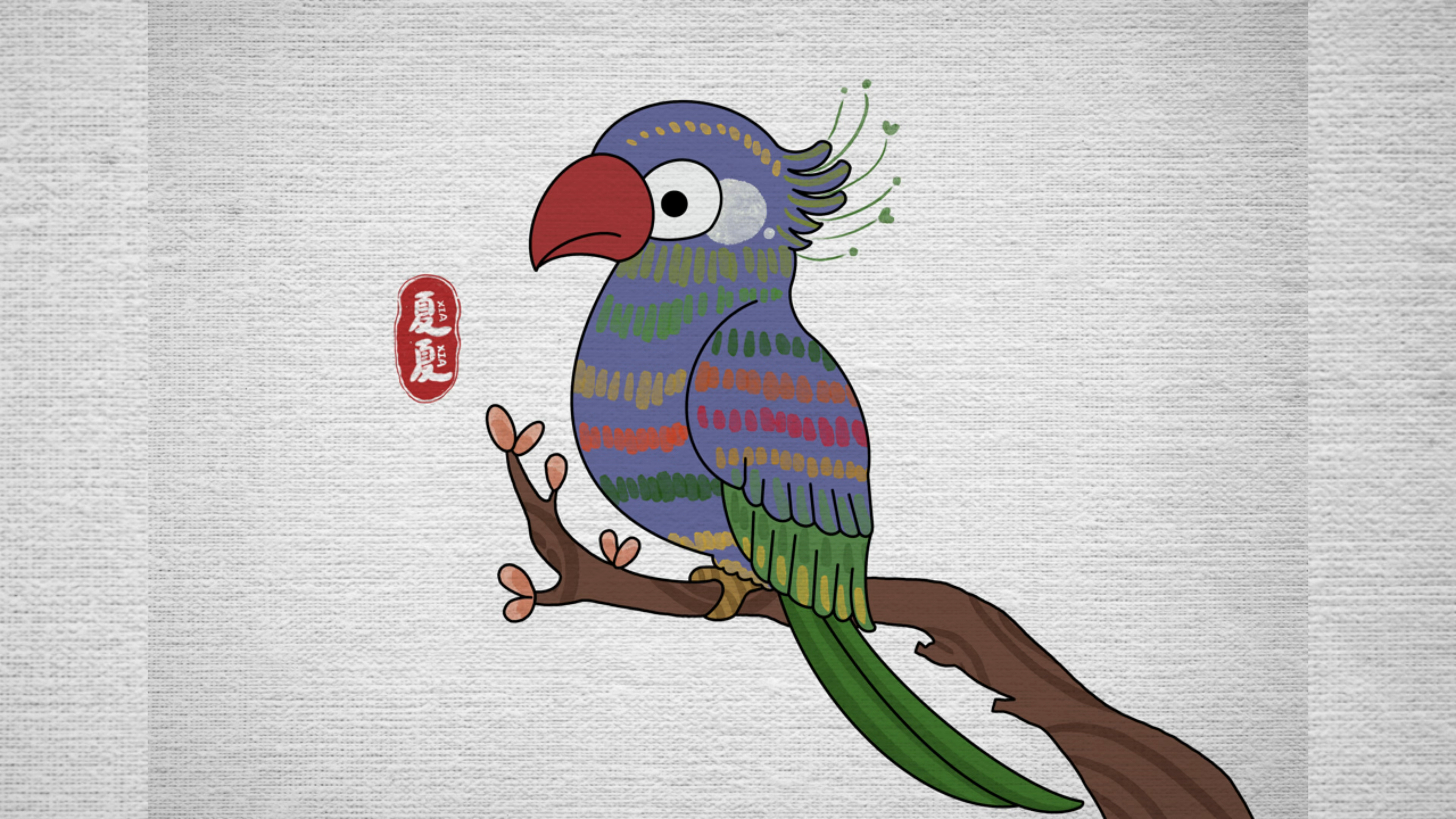 简笔画可爱的鹦鹉