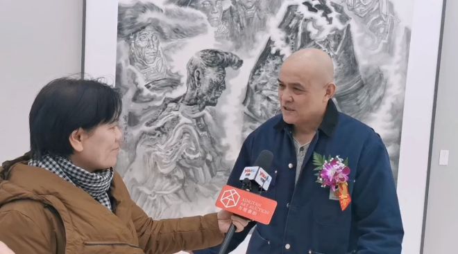 [图]史国良接受采访 大道不孤——中国国家画院中青年艺术家邀请展：凝雲造夢 · 纪连彬水墨艺术展今天下午两点半中国国家画院开幕！采访中国国家画院研究员史国良@艺惠藏书画院 @艺惠藏 #艺惠藏#