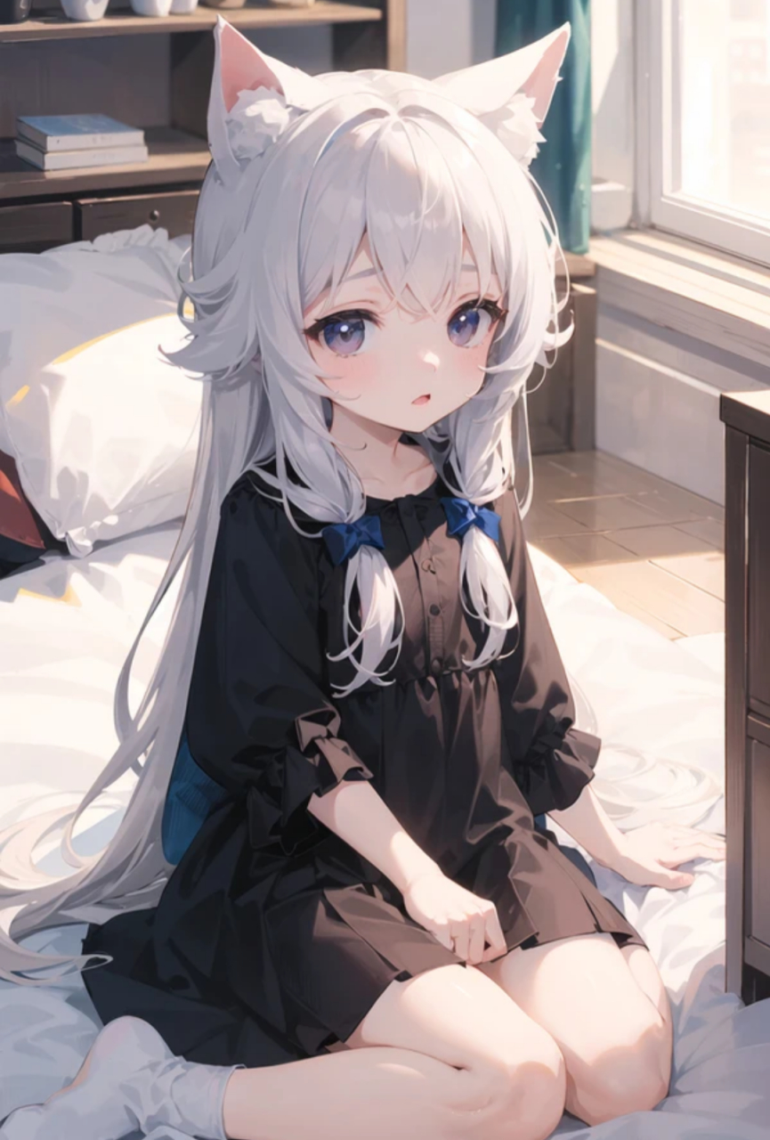 二次元#  你们最爱的白毛兽耳 还是一位小可爱