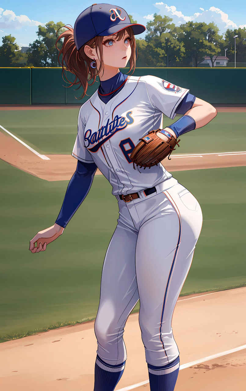 动漫壁纸# 棒球服女孩～下篇