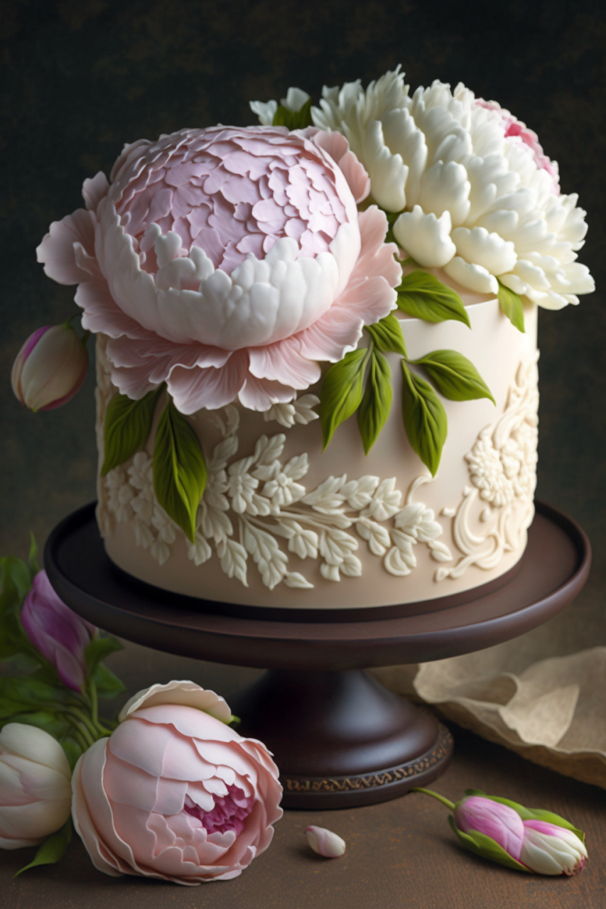 蛋糕上的艺术——牡丹@百度创作者官方助手 #心动的美食# #春游赏花