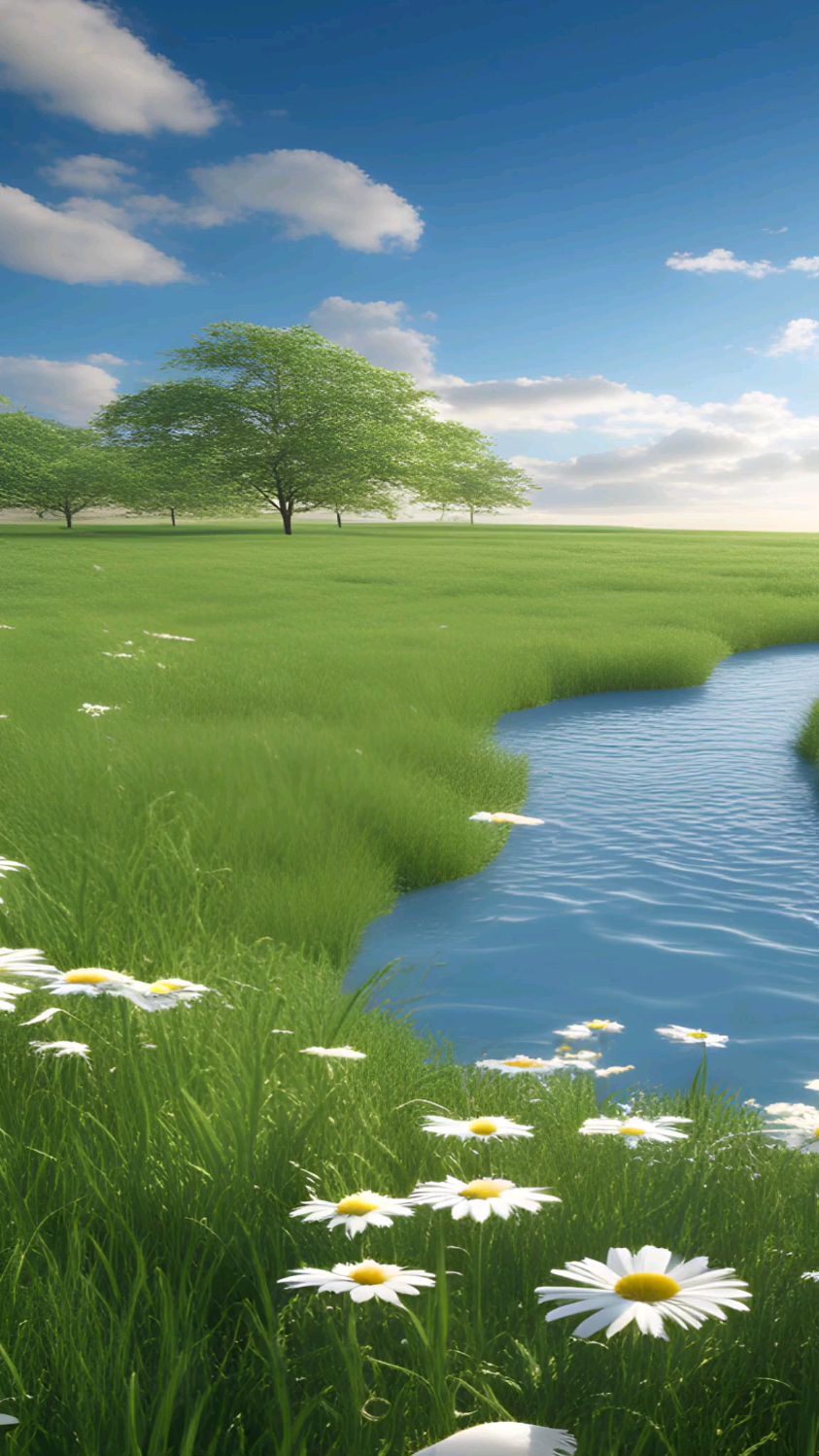 身处人间仙境,蓝天白云环绕.