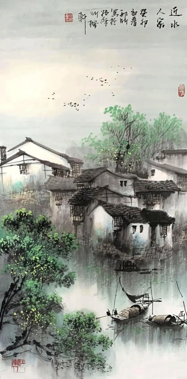 唐 杜牧《江南春》  江南水乡美如画!#百度秋冬打卡挑战赛