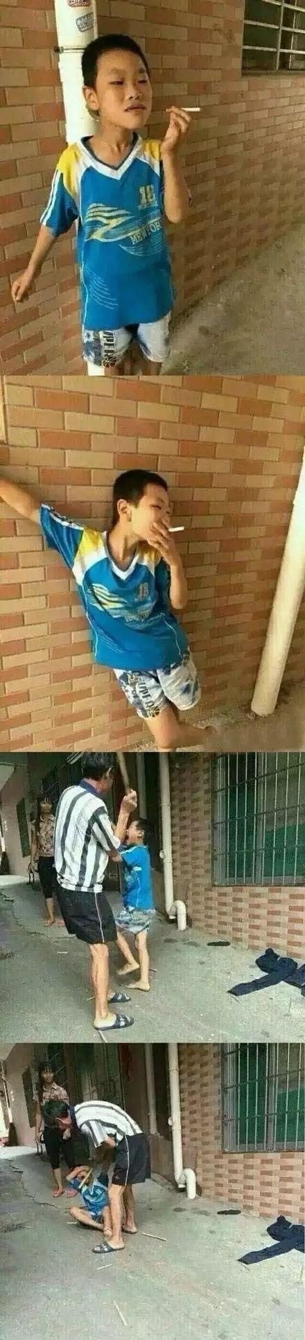 抽烟的时候有多嚣张,挨打的时候就有多疼