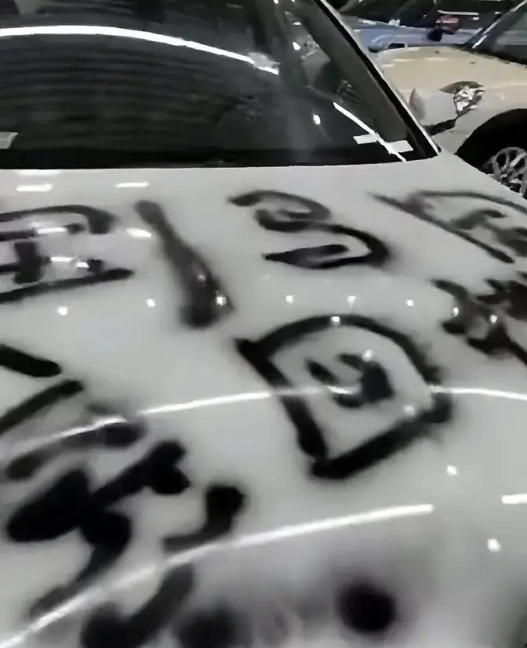 "u型锁"又杀回来了吗?  重庆一商场停车位上mini被喷"宝马滚回德国".