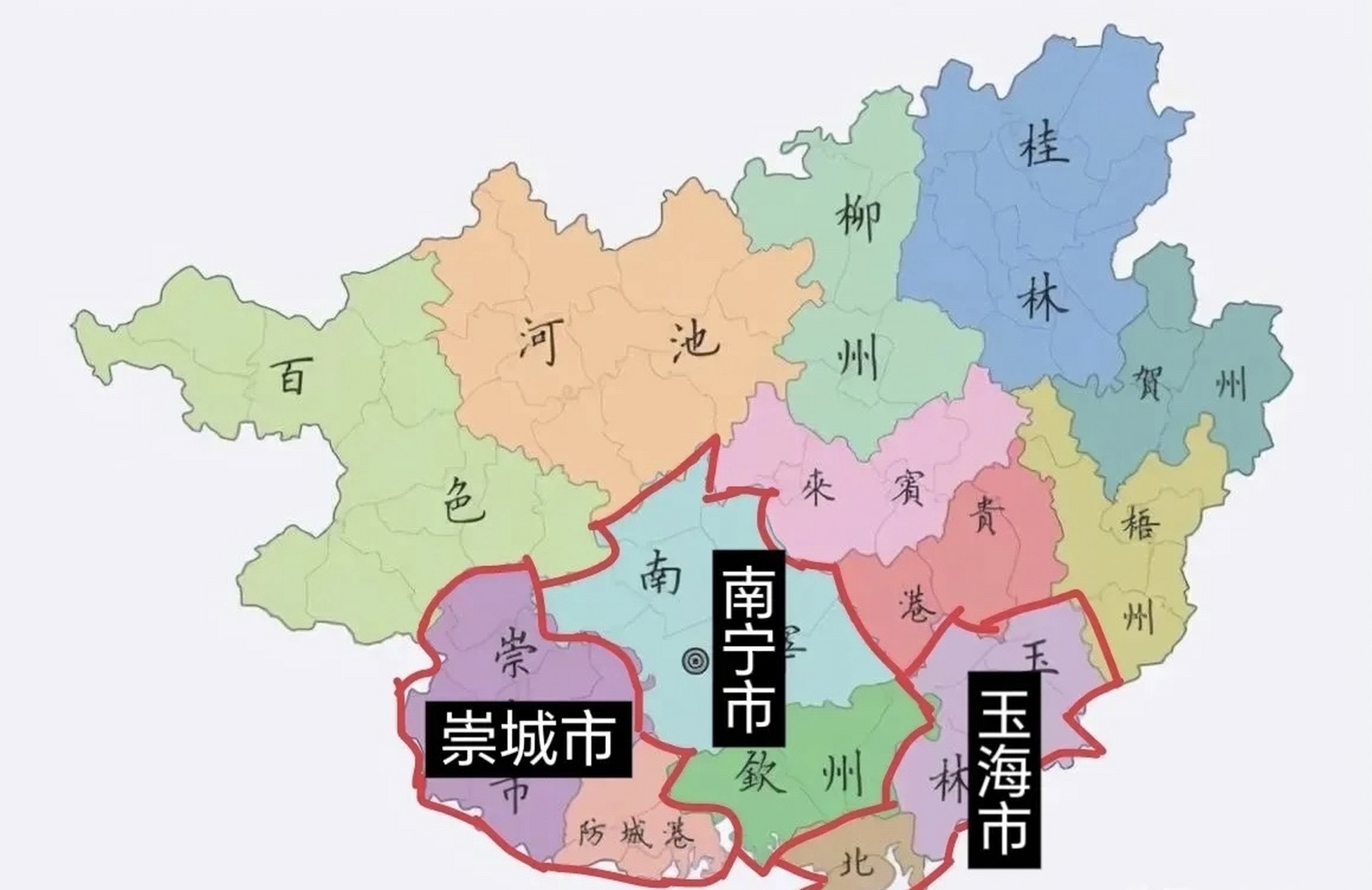 广西沿海城市地图图片