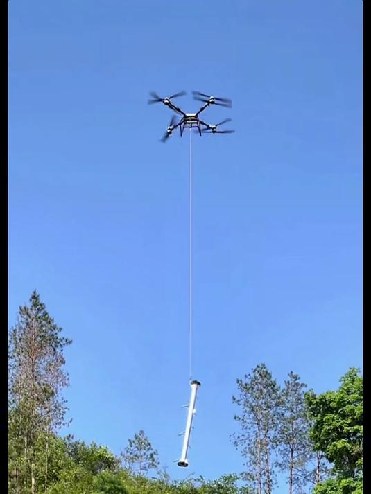 赣州无人机吊运信号塔