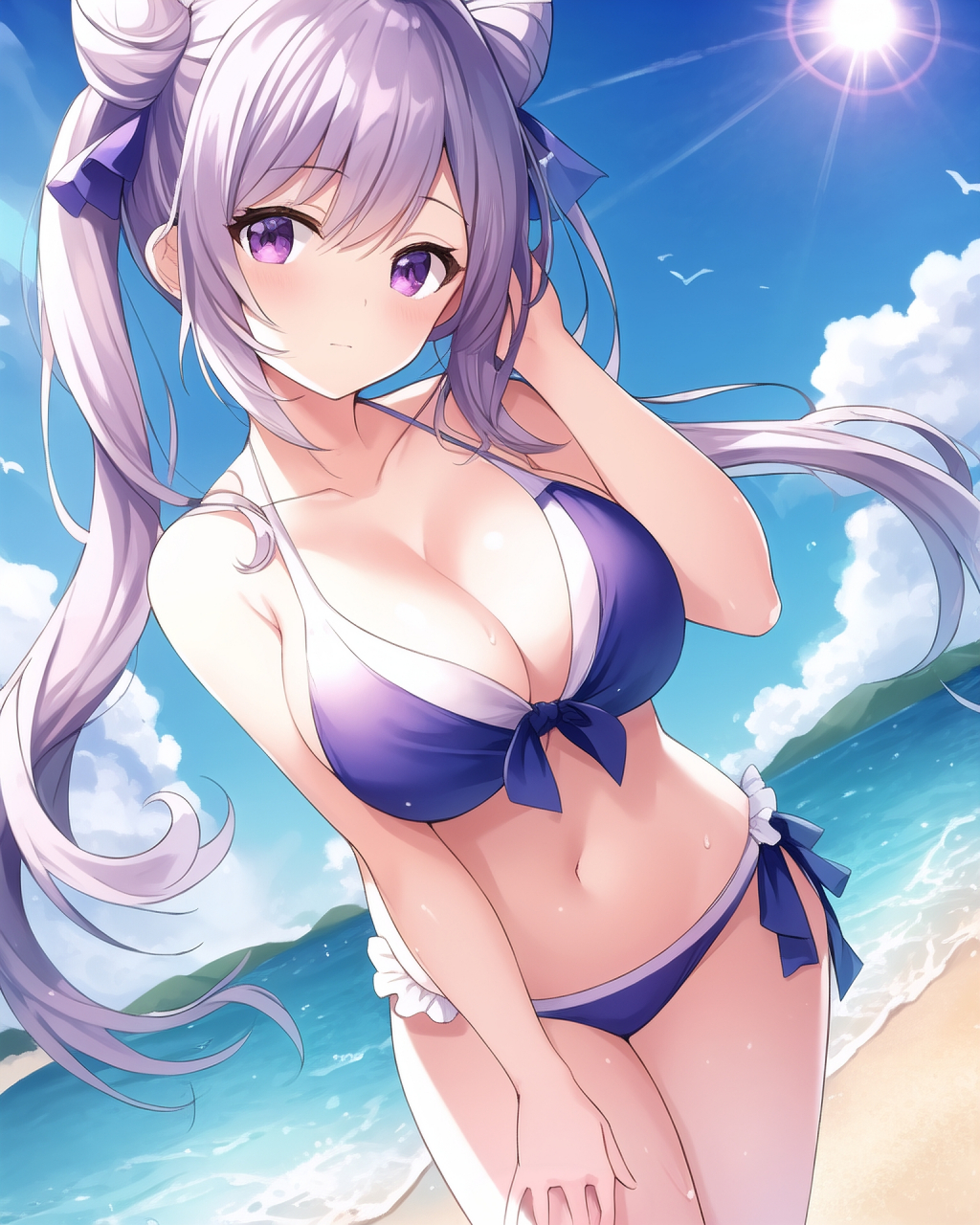 泳装刻晴和甘雨~#二次元# #原神#