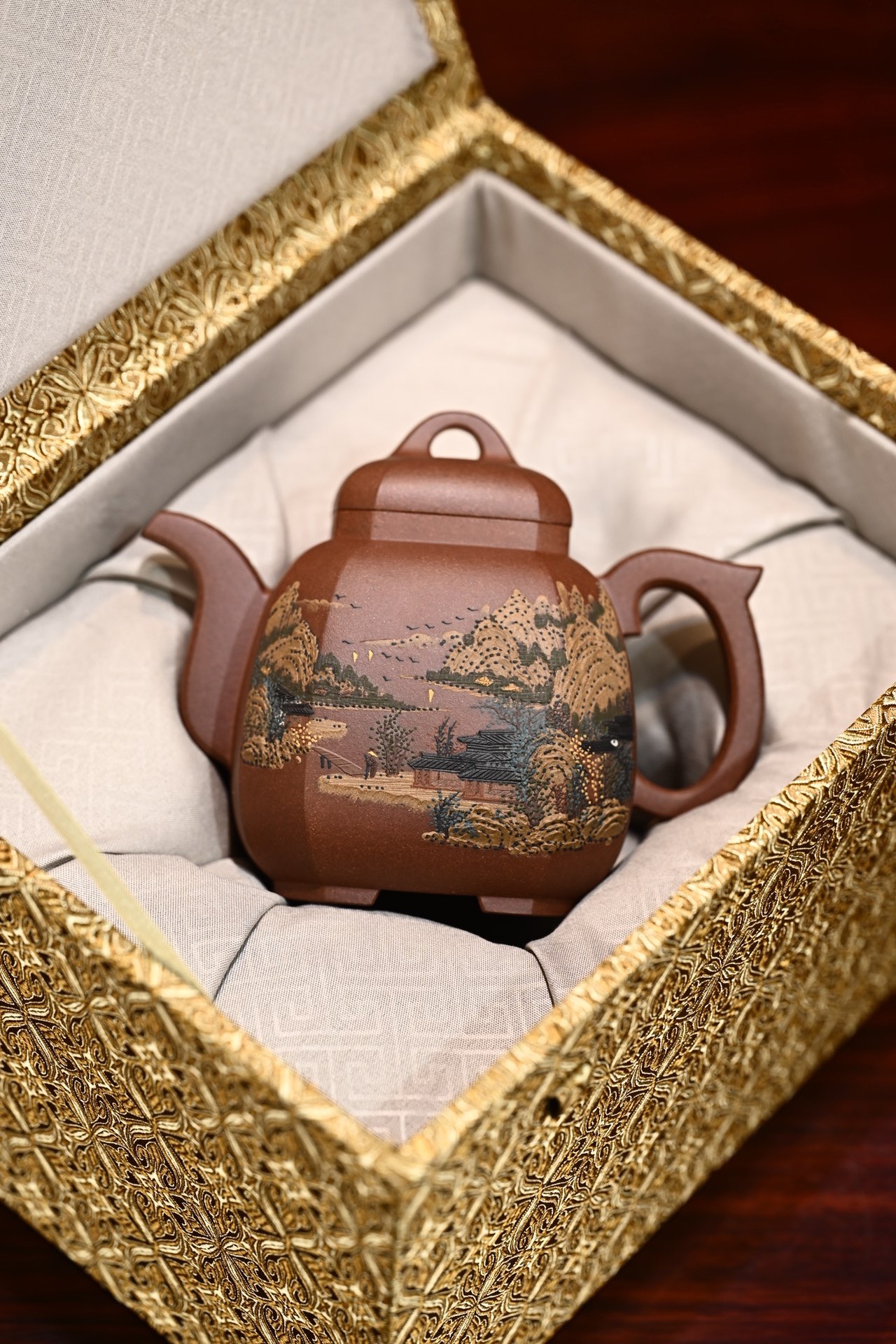 宜兴紫砂壶施昌全手工福临八方原矿底槽清360cc