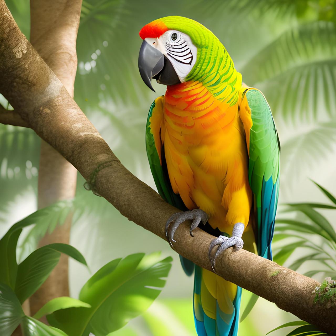 (分享图片)一只非常漂亮的鹦鹉站在树枝上 #鹦鹉