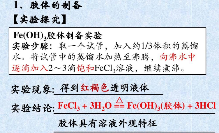 fe(oh)3胶体的制备